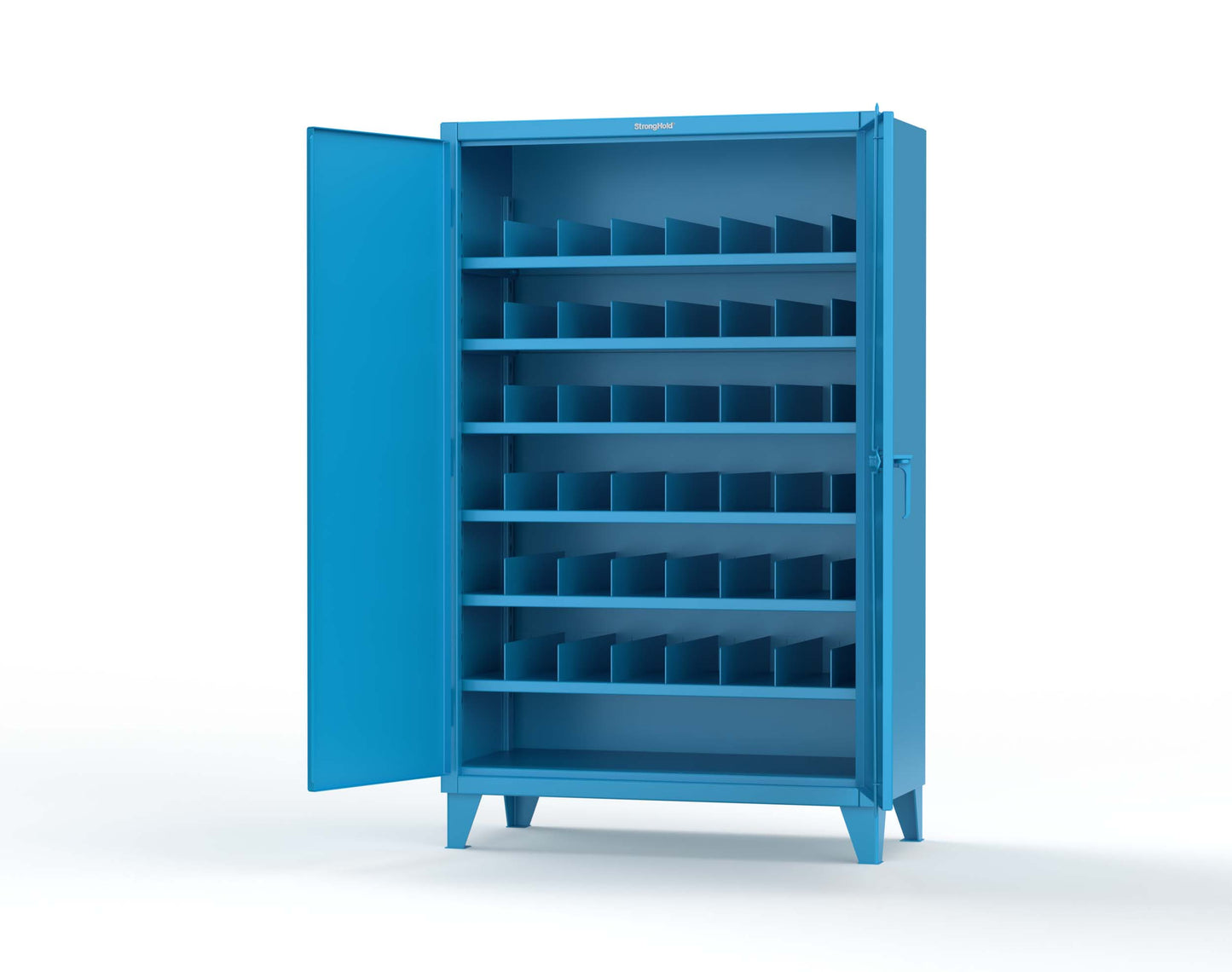 Extreme Duty 12 GA Cabinet with 6 Shelves, Shelf Dividers - 48 In. W x 24 In. D x 78 In. H - 46-246PH-42VD-5012