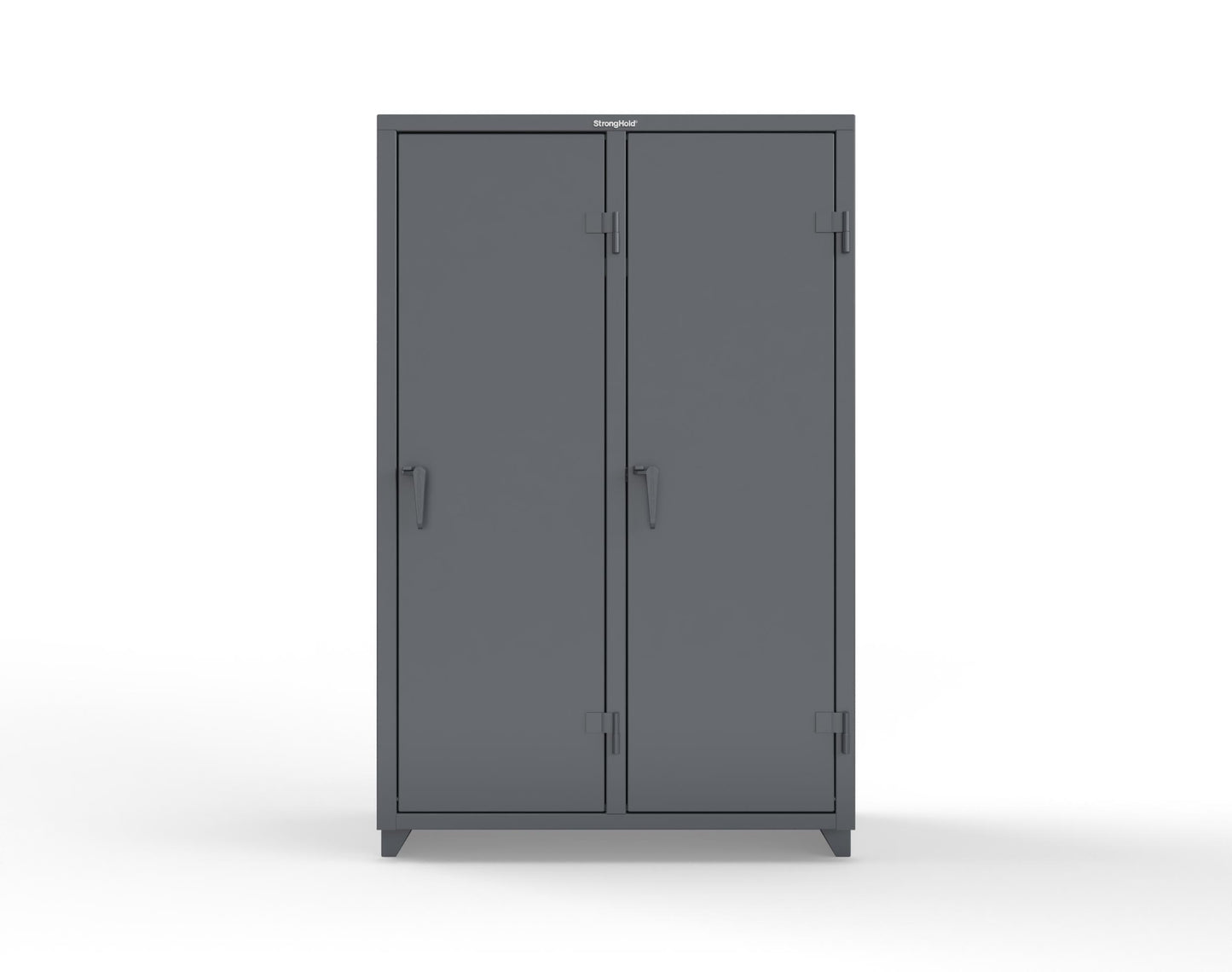Extra Heavy Duty 14 GA Single-Tier Locker with Shelf and Hanger Rod, 2 Compartments - 48 in. W x 24 in. D x 75 in. H - 46-2D-24-1T-L-7024