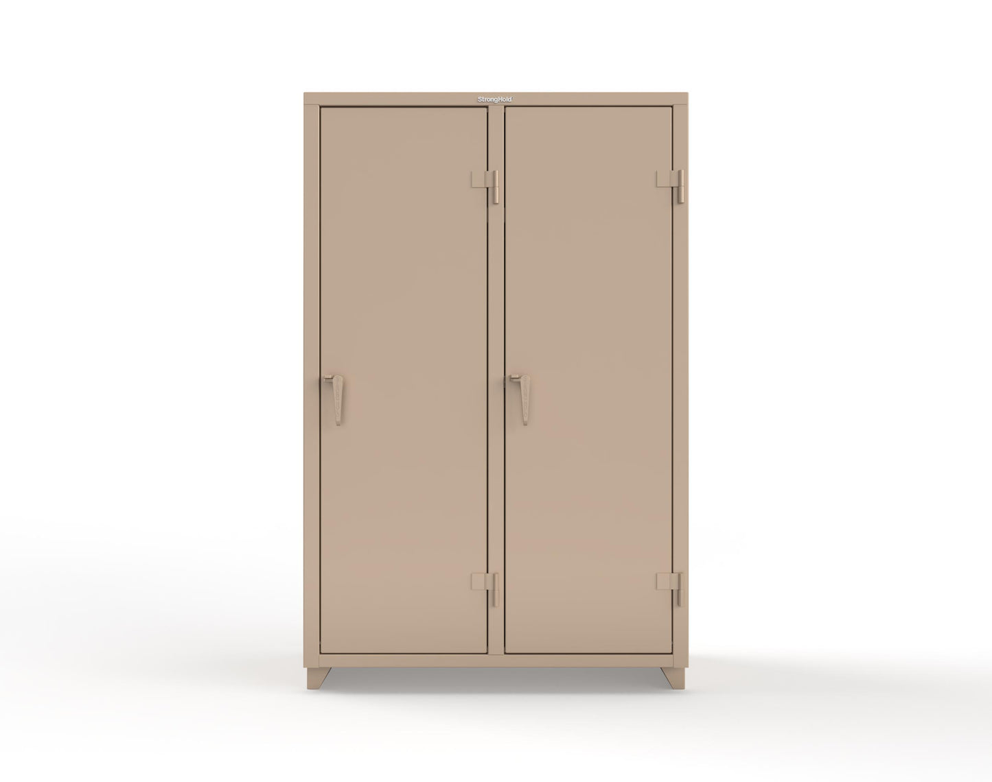 Extra Heavy Duty 14 GA Single-Tier Locker with Shelf and Hanger Rod, 2 Compartments - 48 in. W x 24 in. D x 75 in. H - 46-2D-24-1T-L-1019
