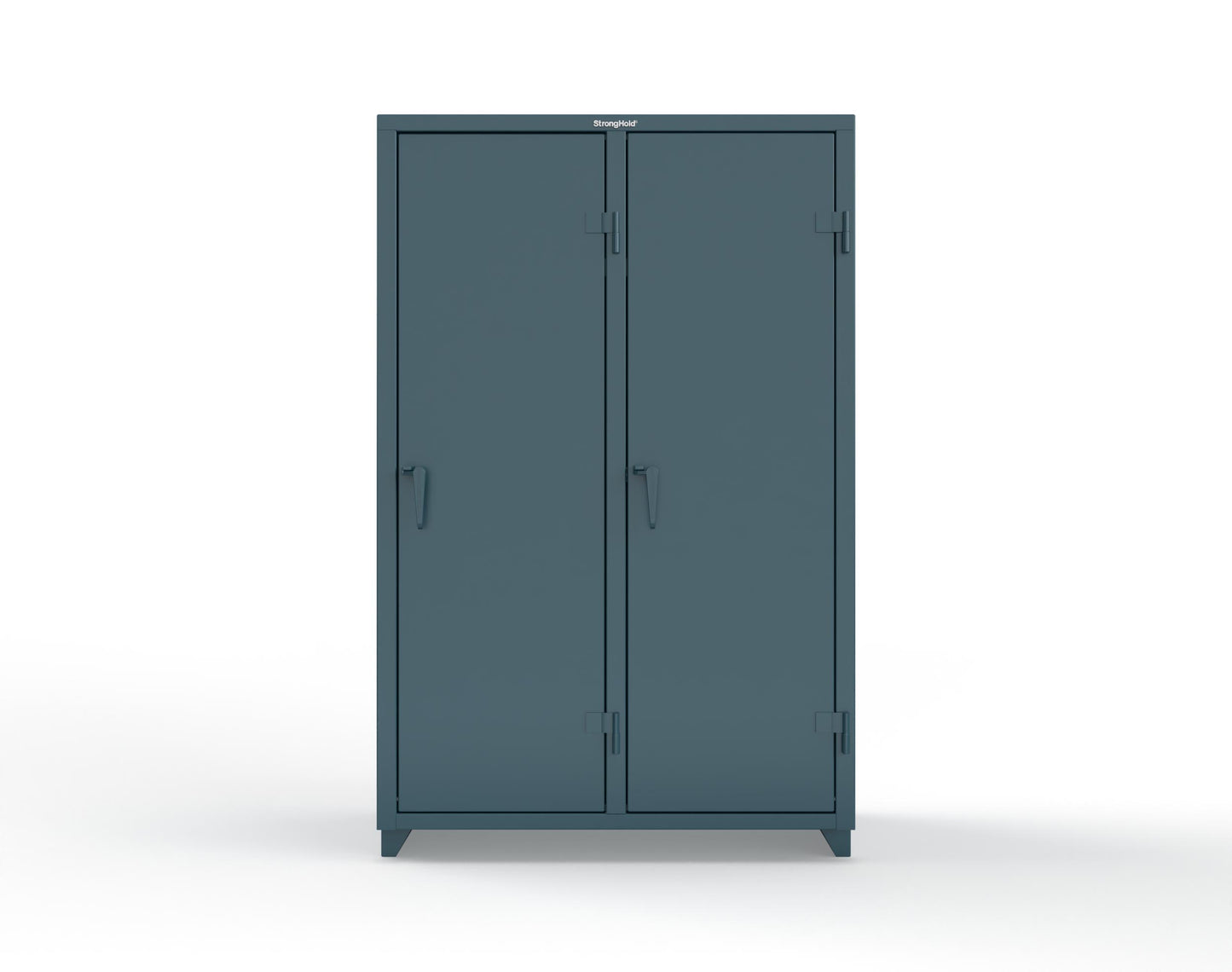 Extra Heavy Duty 14 GA Single-Tier Locker with Shelf and Hanger Rod, 2 Compartments - 48 in. W x 24 in. D x 75 in. H - 46-2D-24-1T-L-5001