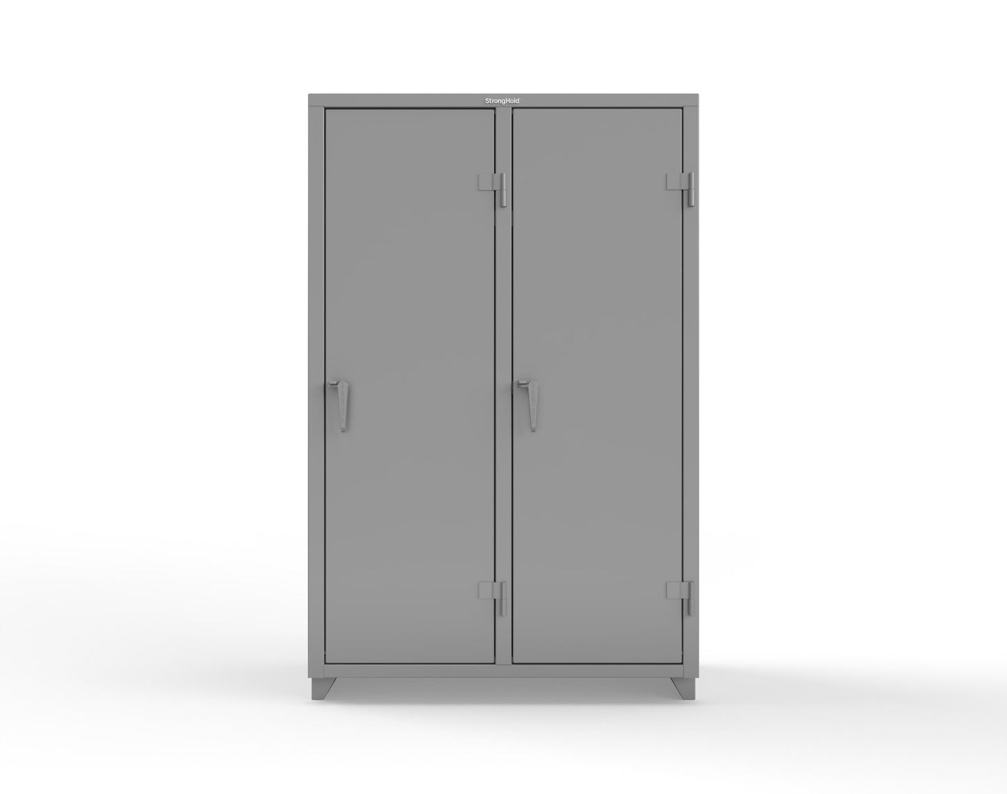 Extra Heavy Duty 14 GA Single-Tier Locker with Shelf and Hanger Rod, 2 Compartments - 48 in. W x 24 in. D x 75 in. H - 46-2D-24-1T-L-7037