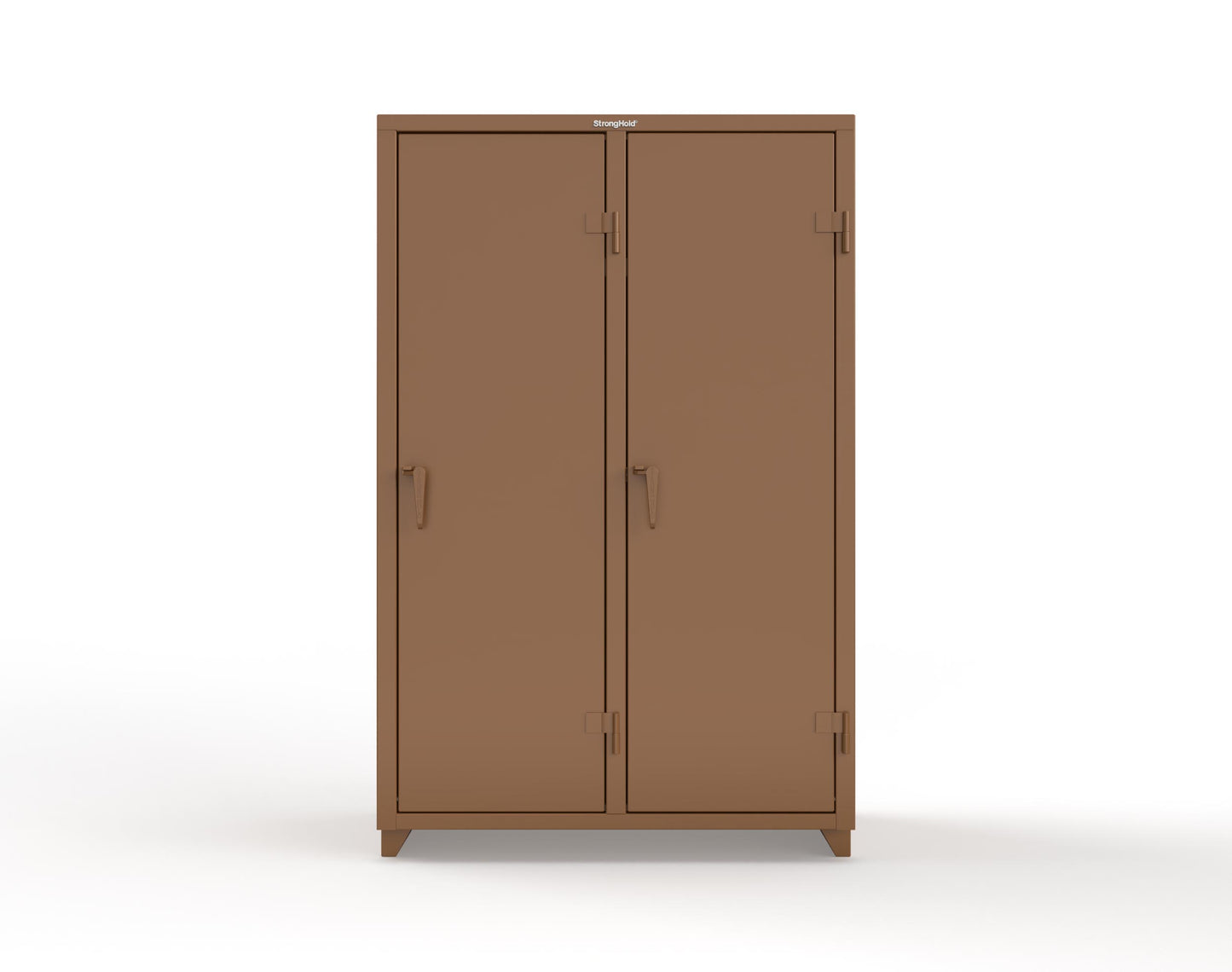 Extra Heavy Duty 14 GA Single-Tier Locker with Shelf and Hanger Rod, 2 Compartments - 48 in. W x 24 in. D x 75 in. H - 46-2D-24-1T-L-8008