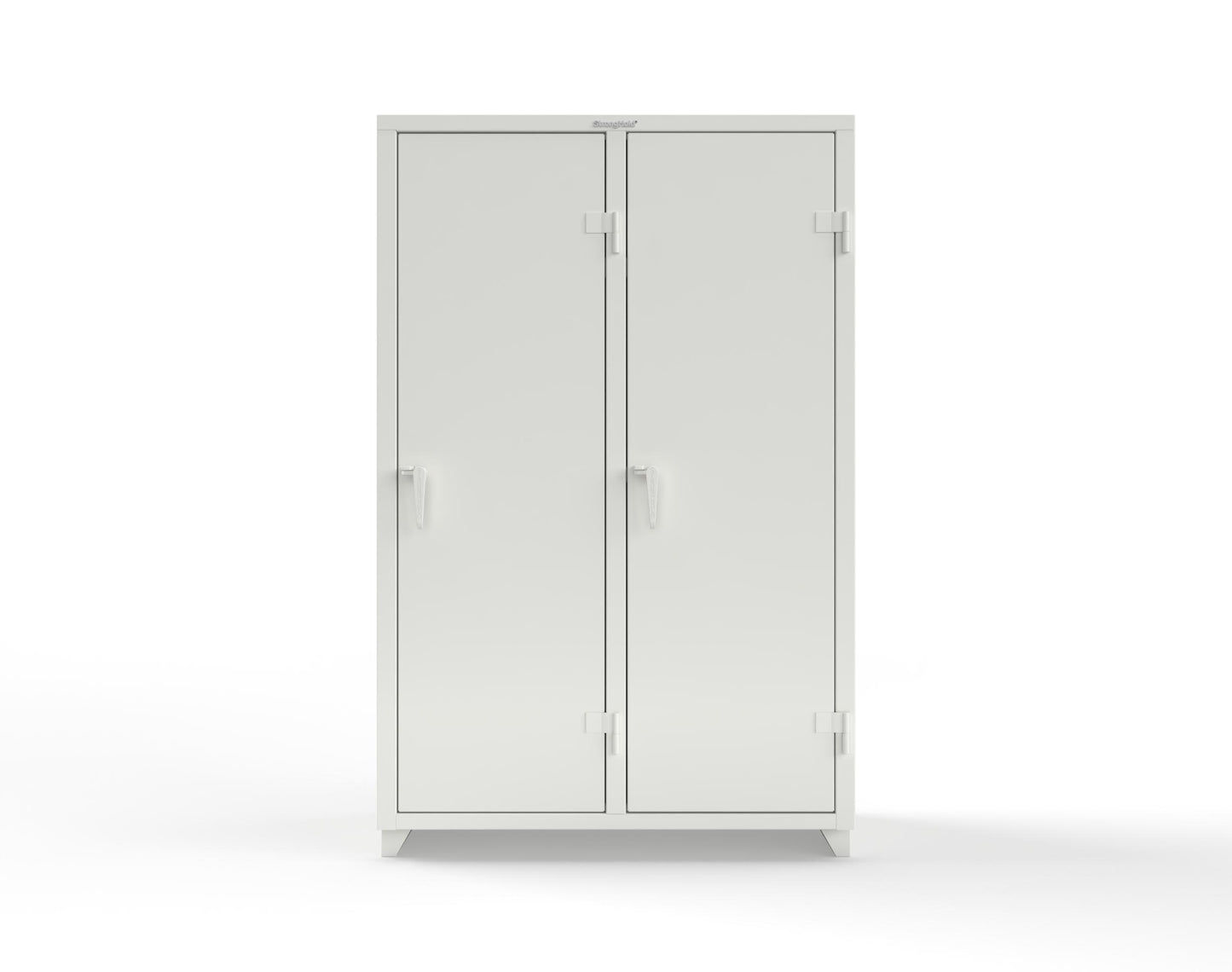 Extra Heavy Duty 14 GA Single-Tier Locker with Shelf and Hanger Rod, 2 Compartments - 48 in. W x 24 in. D x 75 in. H - 46-2D-24-1T-L-9003