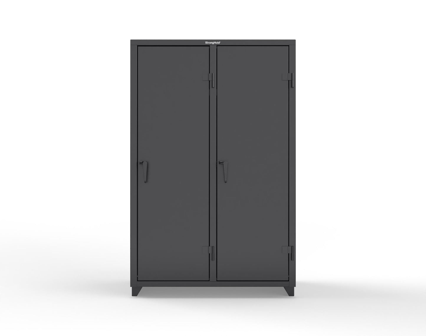Extra Heavy Duty 14 GA Single-Tier Locker with Shelf and Hanger Rod, 2 Compartments - 48 in. W x 24 in. D x 75 in. H - 46-2D-24-1T-L-9005