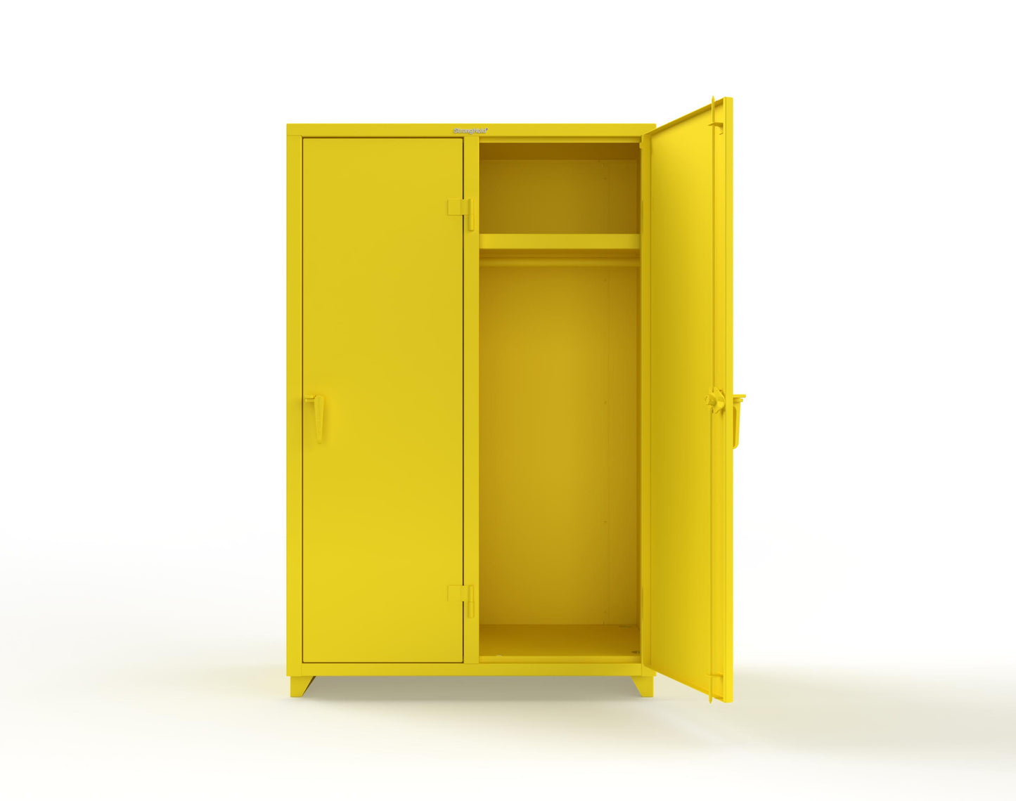 Extra Heavy Duty 14 GA Single-Tier Locker with Shelf and Hanger Rod, 2 Compartments - 48 in. W x 24 in. D x 75 in. H - 46-2D-24-1T-L-1021