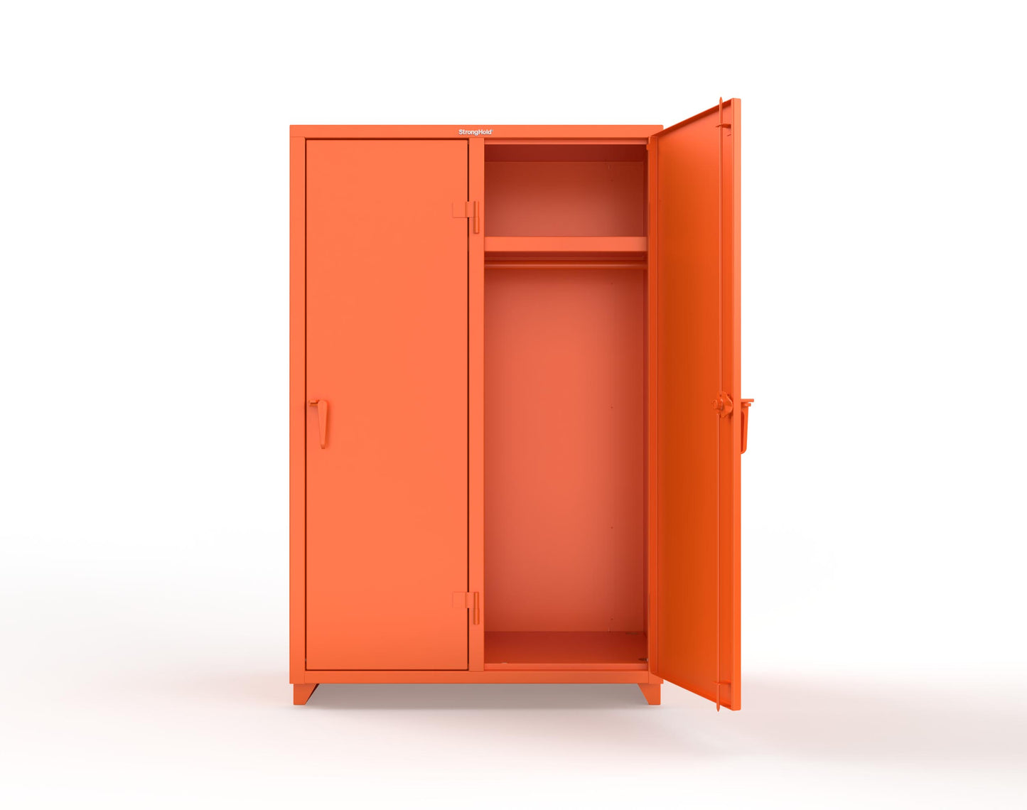 Extra Heavy Duty 14 GA Single-Tier Locker with Shelf and Hanger Rod, 2 Compartments - 48 in. W x 24 in. D x 75 in. H - 46-2D-24-1T-L-2009