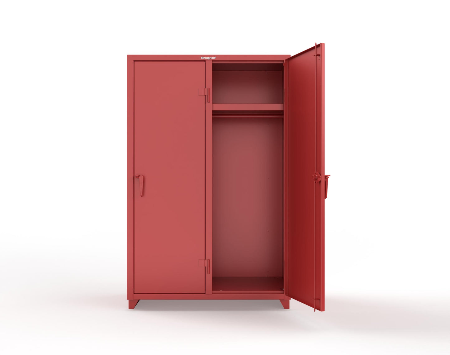 Extra Heavy Duty 14 GA Single-Tier Locker with Shelf and Hanger Rod, 2 Compartments - 48 in. W x 24 in. D x 75 in. H - 46-2D-24-1T-L-3001
