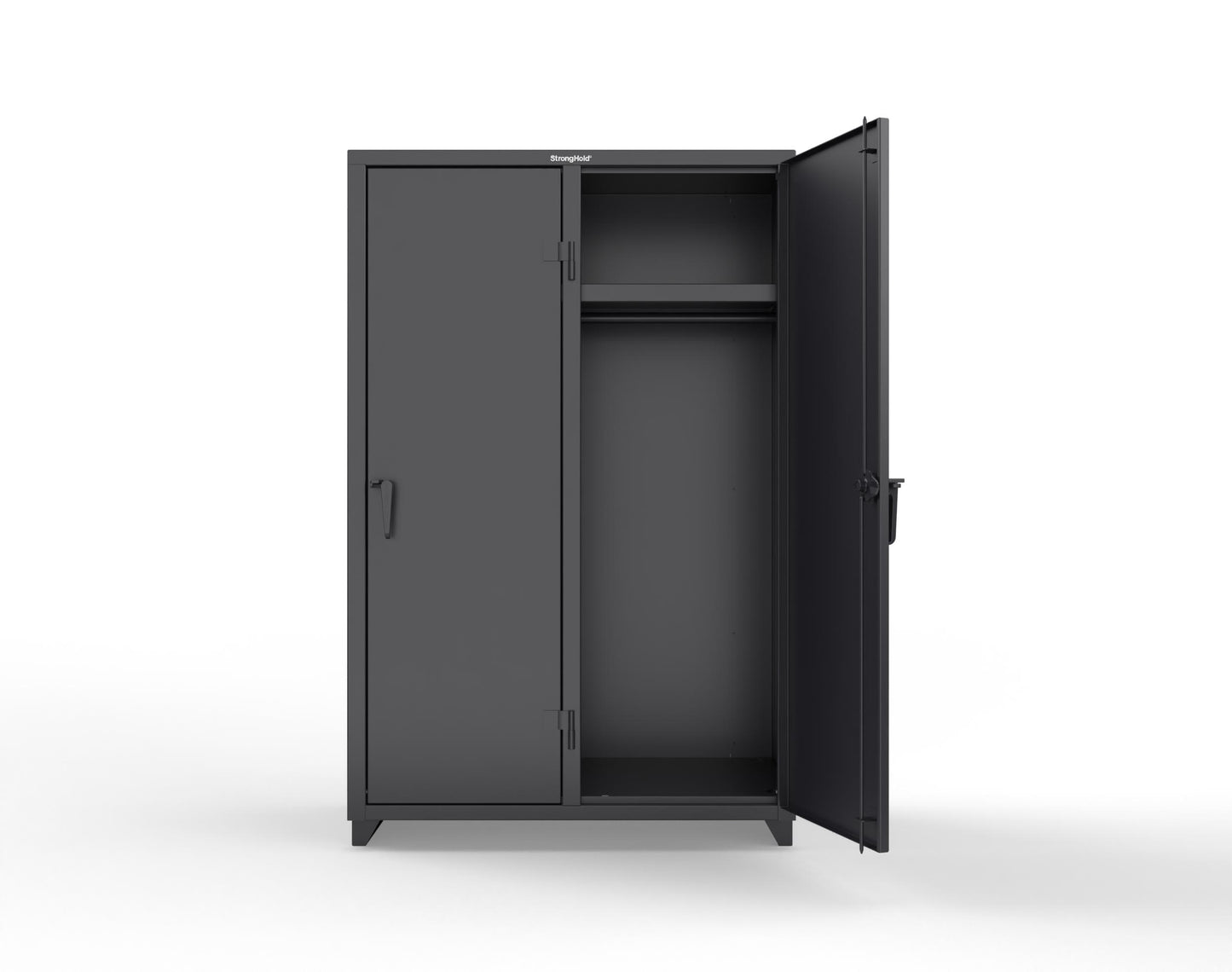 Extra Heavy Duty 14 GA Single-Tier Locker with Shelf and Hanger Rod, 2 Compartments - 48 in. W x 24 in. D x 75 in. H - 46-2D-24-1T-L-9005