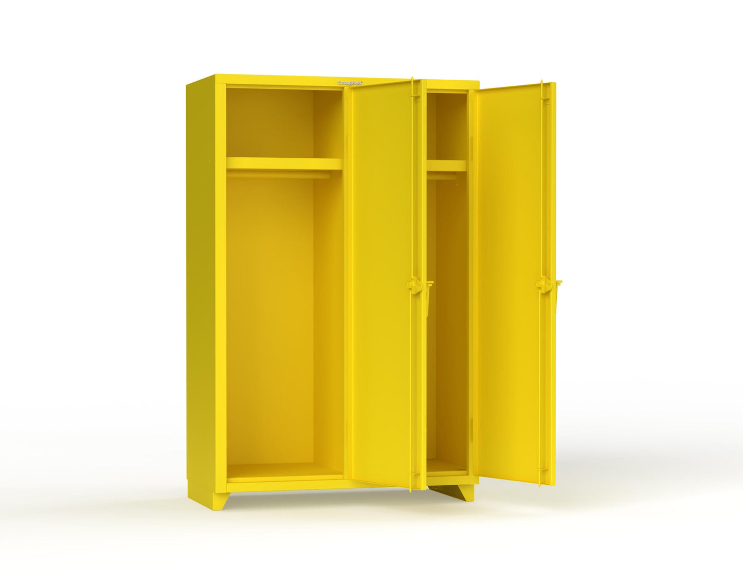Extra Heavy Duty 14 GA Single-Tier Locker with Shelf and Hanger Rod, 2 Compartments - 48 in. W x 24 in. D x 75 in. H - 46-2D-24-1T-L-1021