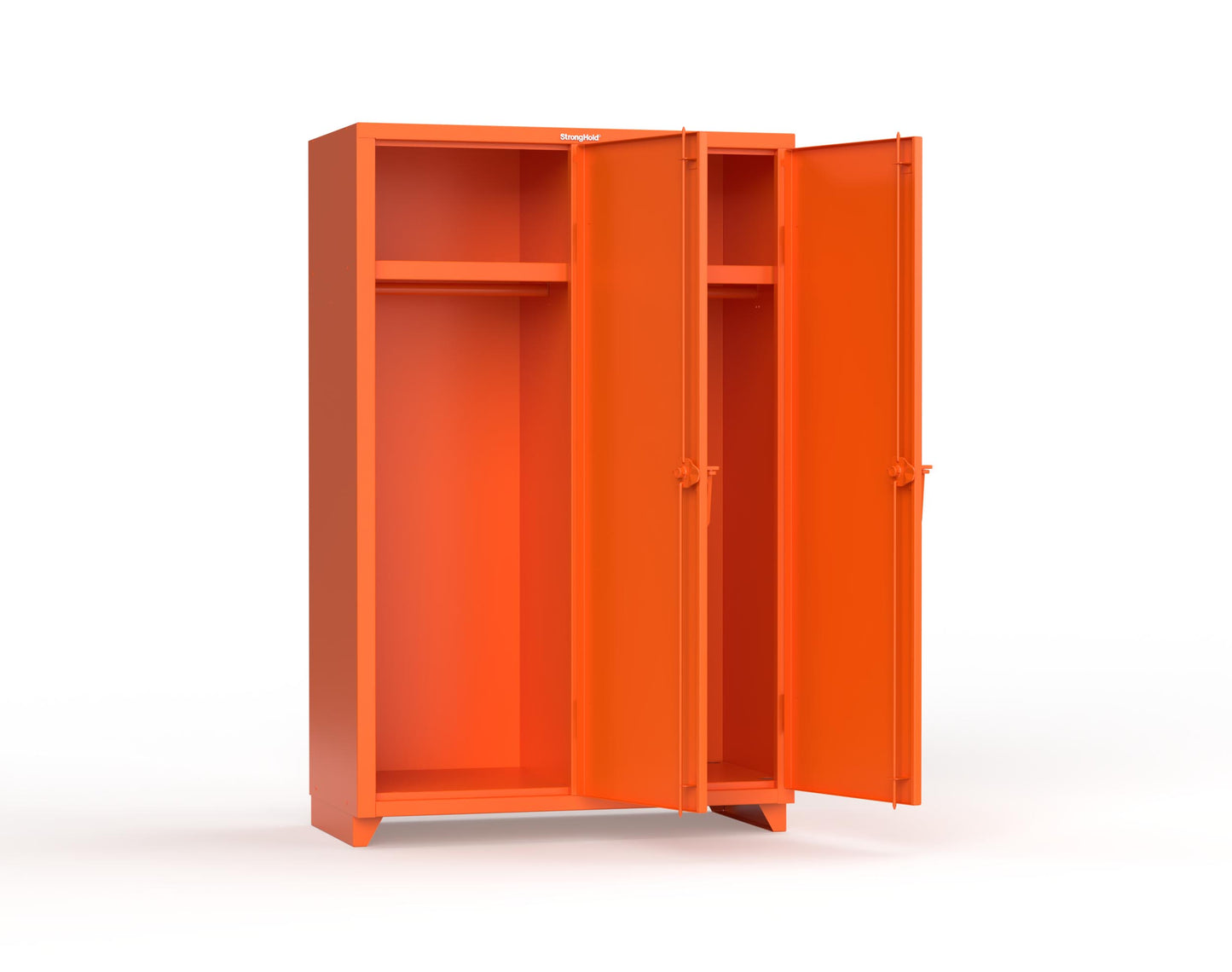 Extra Heavy Duty 14 GA Single-Tier Locker with Shelf and Hanger Rod, 2 Compartments - 48 in. W x 24 in. D x 75 in. H - 46-2D-24-1T-L-2009