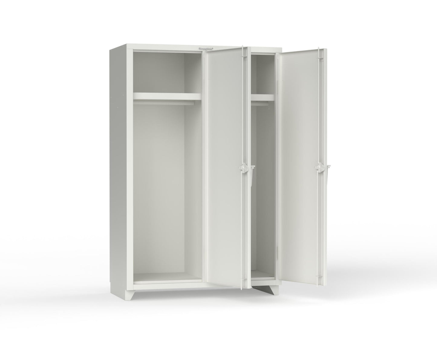 Extra Heavy Duty 14 GA Single-Tier Locker with Shelf and Hanger Rod, 2 Compartments - 48 in. W x 24 in. D x 75 in. H - 46-2D-24-1T-L-9003