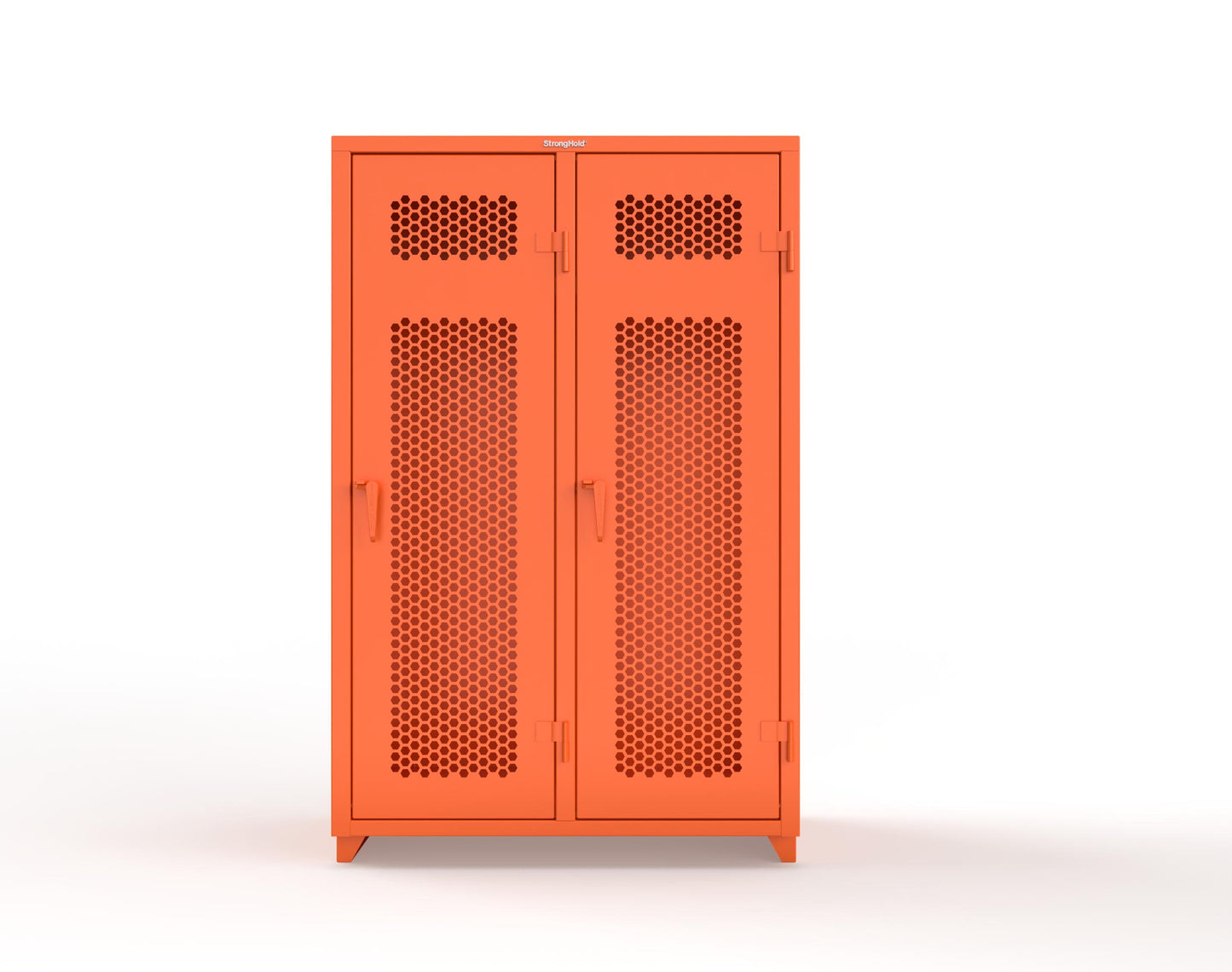 Extra Heavy Duty 14 GA Ventilated Single-Tier Locker with Shelf and Hanger Rod, 2 Compartments - 48 in. W x 24 in. D x 75 in. H - 46-2H-24-1T-L-2009