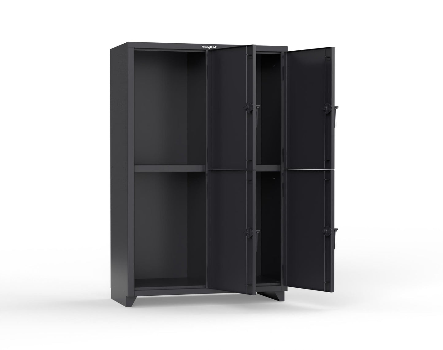 Extra Heavy Duty 14 GA Double-Tier Locker, 4 Compartments - 48 in. W x 24 in. D x 75 in. H - 46-4D-24-2T-L-9005