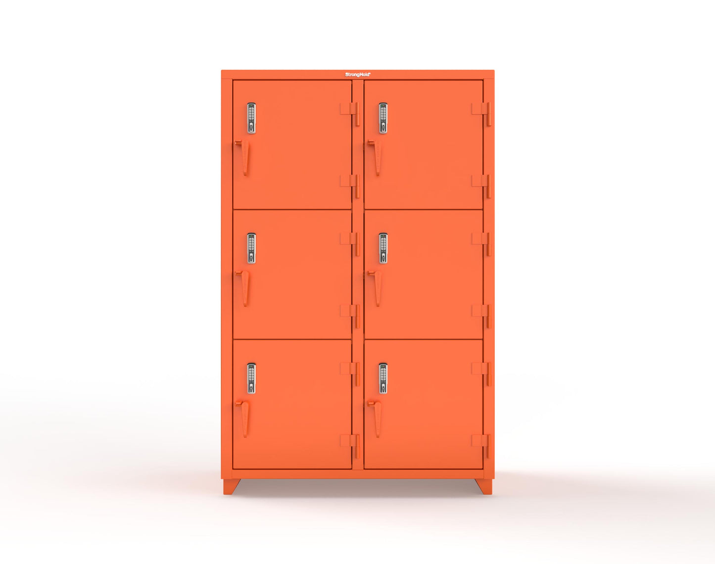 Extra Heavy Duty 14 GA Triple-Tier Locker with Keyless Entry Lock, 6 Compartments – 48 in. W x 24 in. D x 75 in. H - 46-6D-24-3T-EK-L-2009