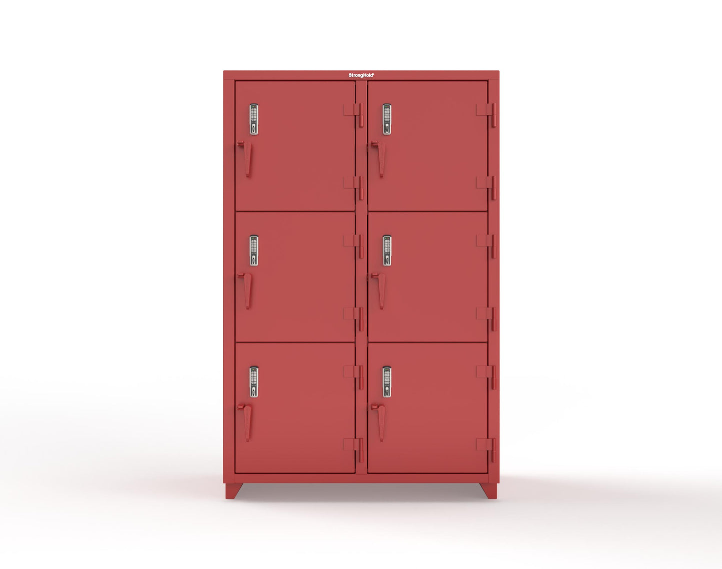 Extra Heavy Duty 14 GA Triple-Tier Locker with Keyless Entry Lock, 6 Compartments – 48 in. W x 24 in. D x 75 in. H - 46-6D-24-3T-EK-L-3001