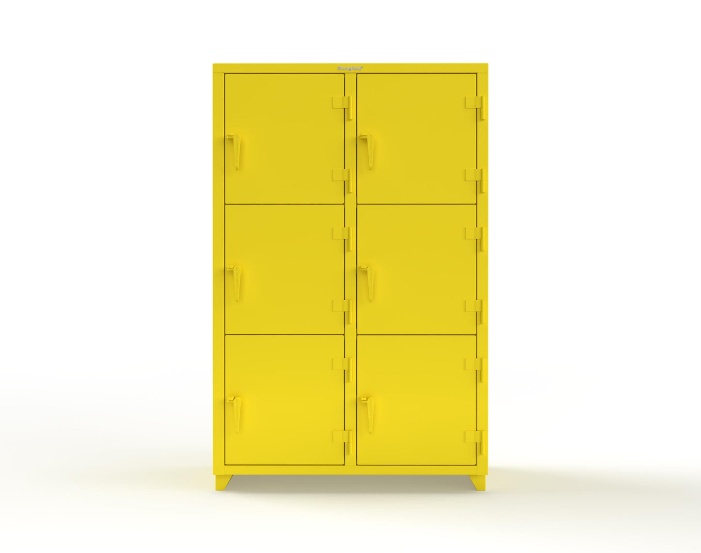 Extra Heavy Duty 14 GA Triple-Tier Locker, 6 Compartments - 48 in. W x 24 in. D x 75 in. H - 46-6D-24-3T-L-1021