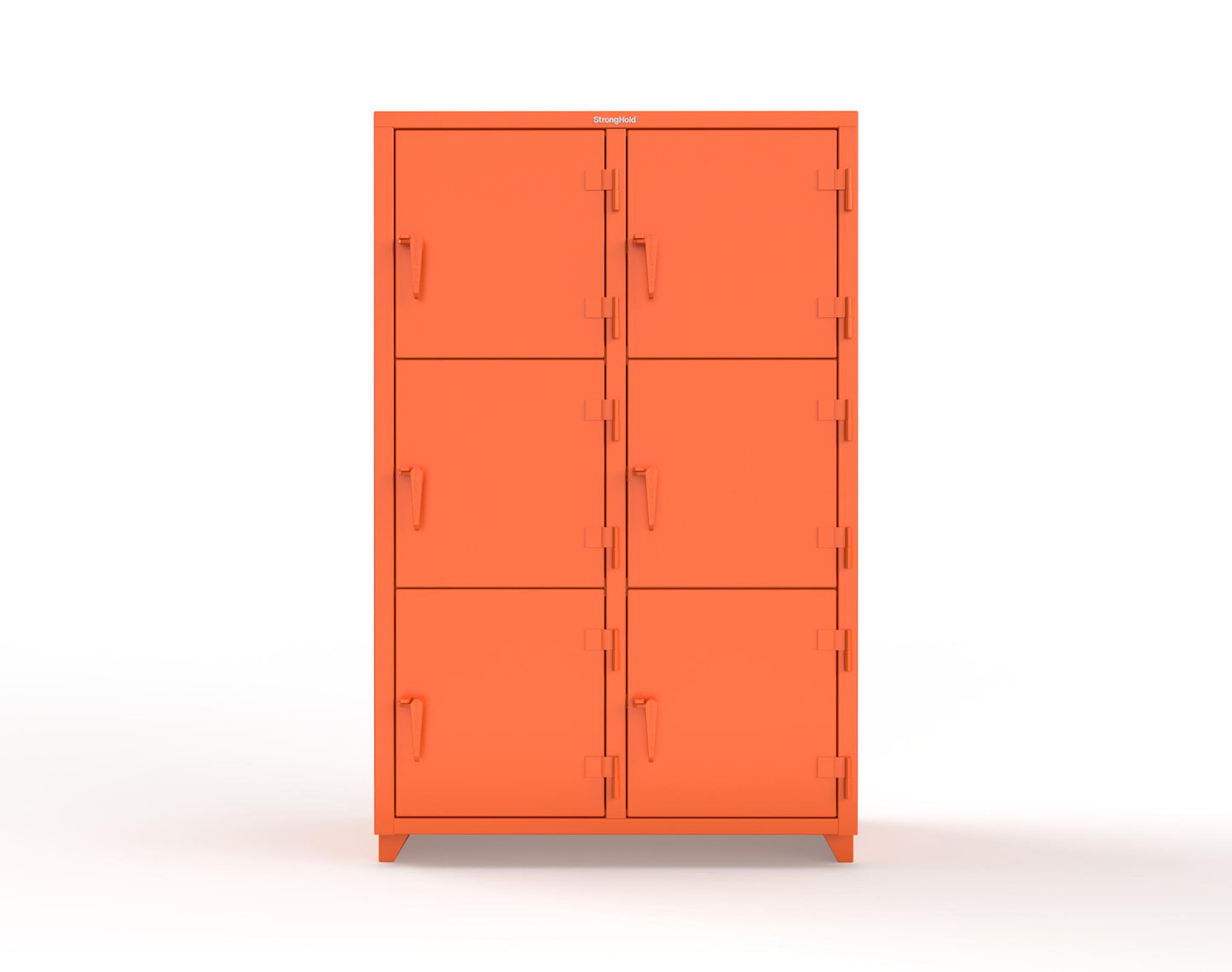 Extra Heavy Duty 14 GA Triple-Tier Locker, 6 Compartments - 48 in. W x 24 in. D x 75 in. H - 46-6D-24-3T-L-2009