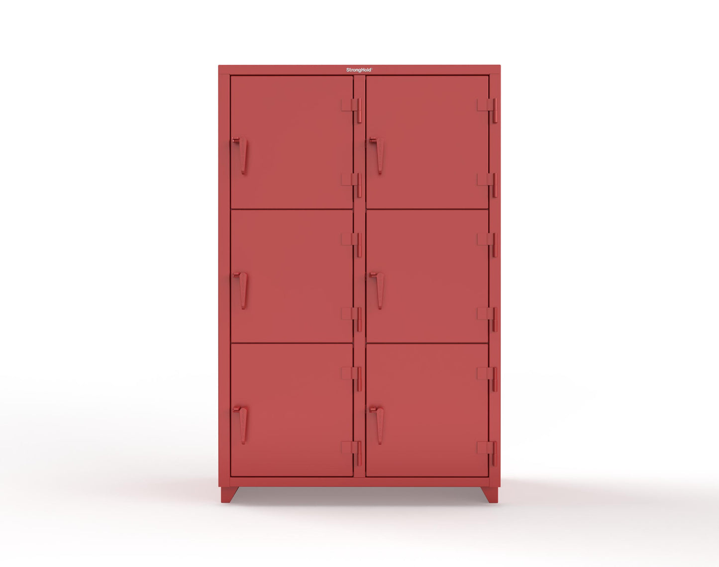 Extra Heavy Duty 14 GA Triple-Tier Locker, 6 Compartments - 48 in. W x 24 in. D x 75 in. H - 46-6D-24-3T-L-3001