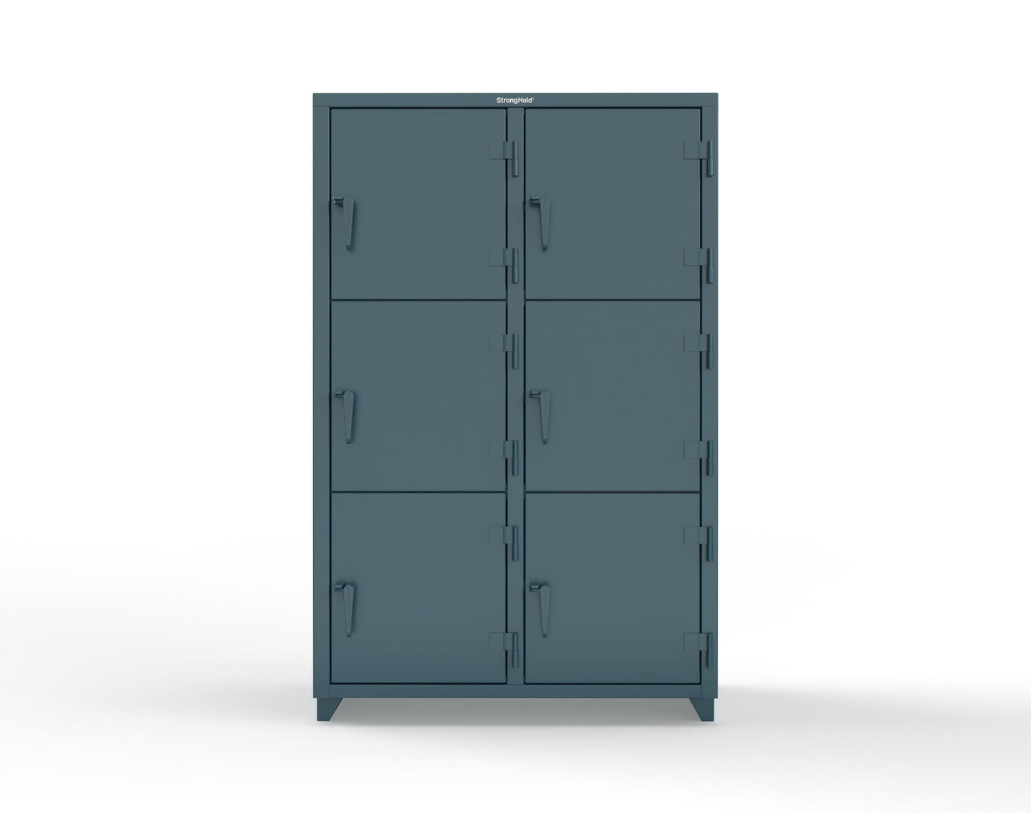 Extra Heavy Duty 14 GA Triple-Tier Locker, 6 Compartments - 48 in. W x 24 in. D x 75 in. H - 46-6D-24-3T-L-5001