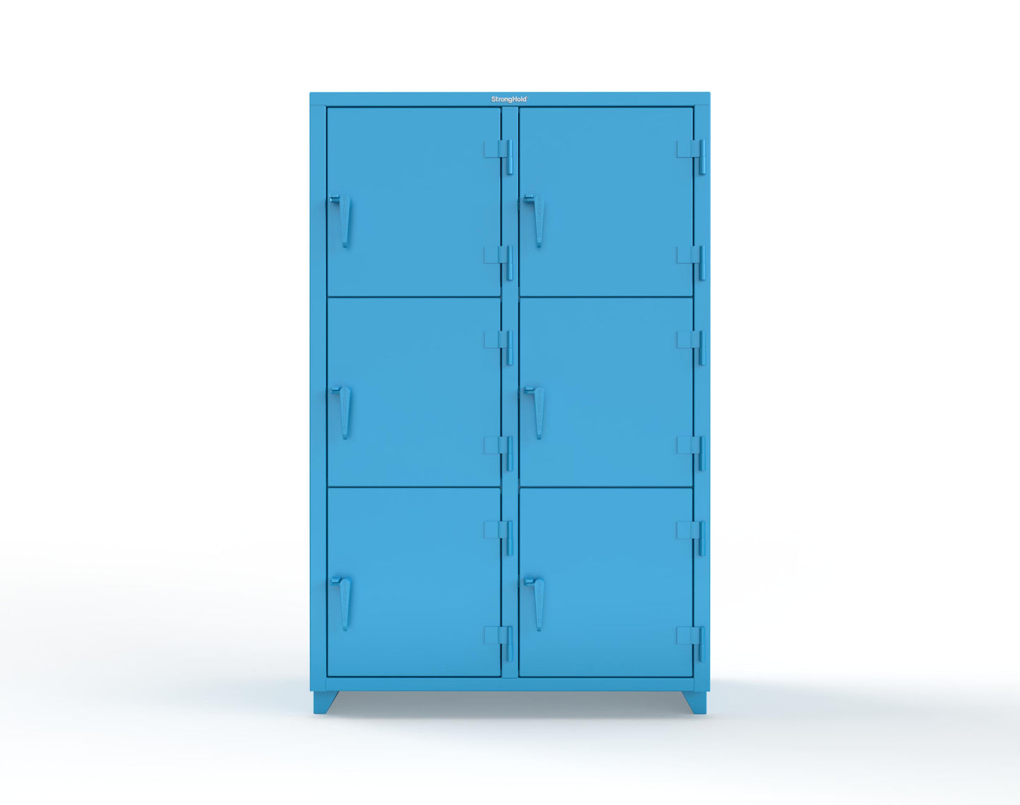 Extra Heavy Duty 14 GA Triple-Tier Locker, 6 Compartments - 48 in. W x 24 in. D x 75 in. H - 46-6D-24-3T-L-5012