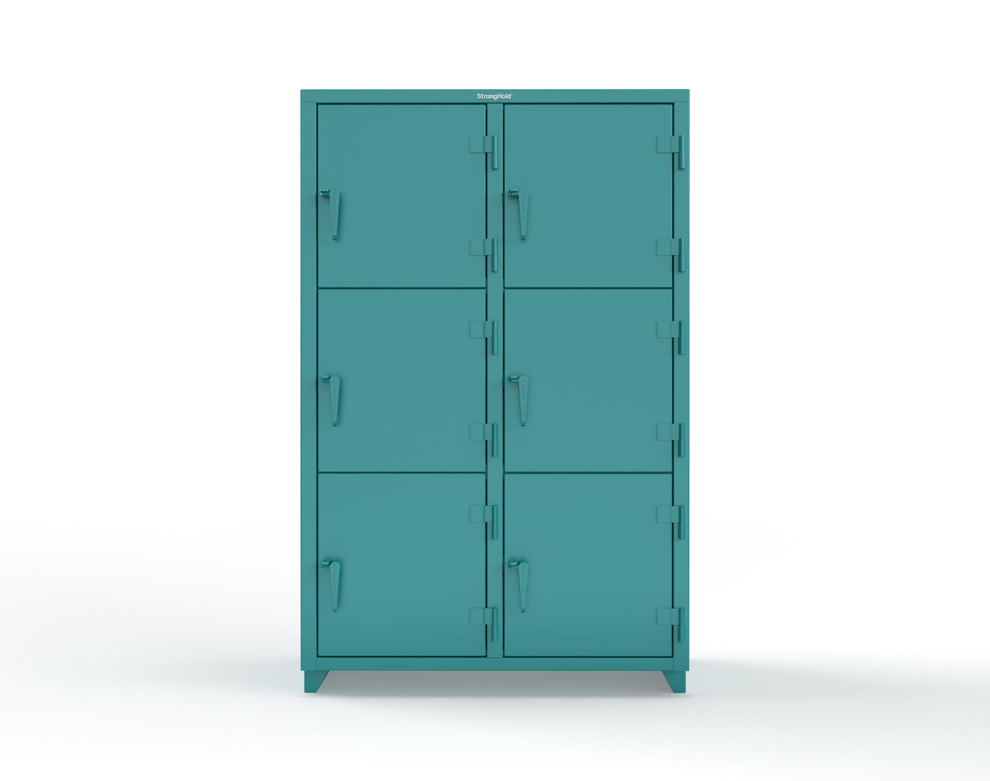 Extra Heavy Duty 14 GA Triple-Tier Locker, 6 Compartments - 48 in. W x 24 in. D x 75 in. H - 46-6D-24-3T-L-5021