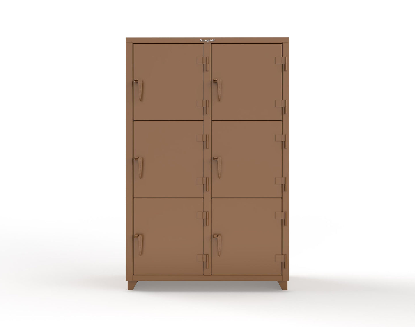 Extra Heavy Duty 14 GA Triple-Tier Locker, 6 Compartments - 48 in. W x 24 in. D x 75 in. H - 46-6D-24-3T-L-8008