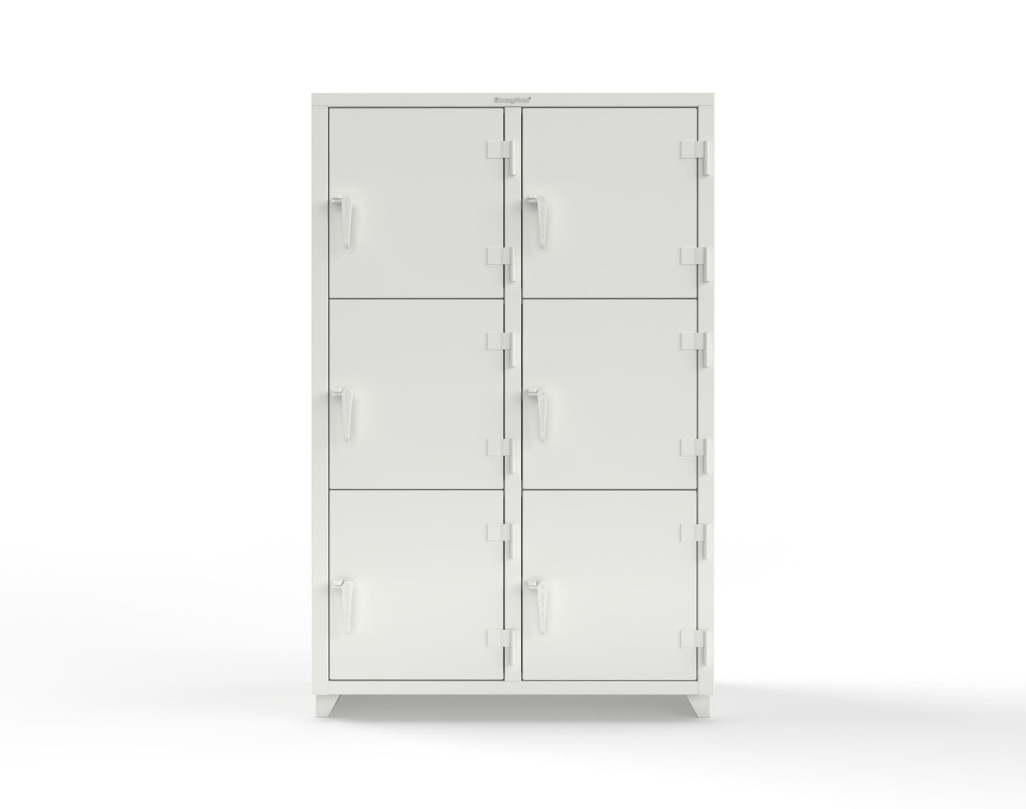 Extra Heavy Duty 14 GA Triple-Tier Locker, 6 Compartments - 48 in. W x 24 in. D x 75 in. H - 46-6D-24-3T-L-9003