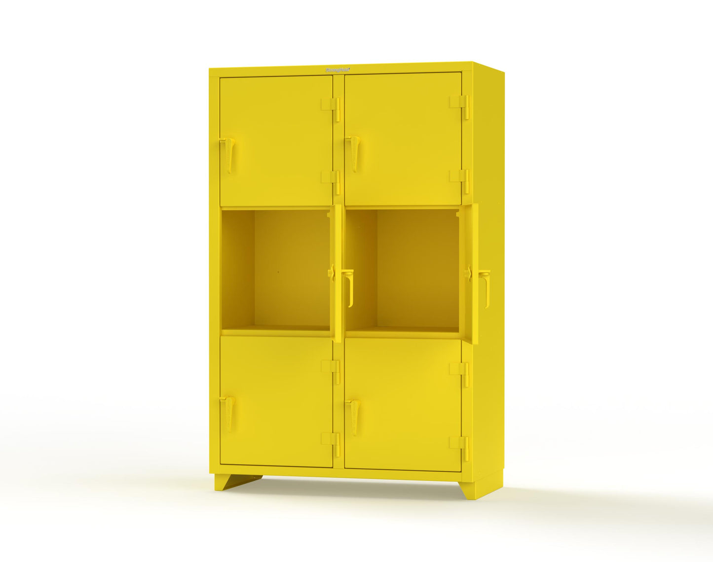 Extra Heavy Duty 14 GA Triple-Tier Locker, 6 Compartments - 48 in. W x 24 in. D x 75 in. H - 46-6D-24-3T-L-1021
