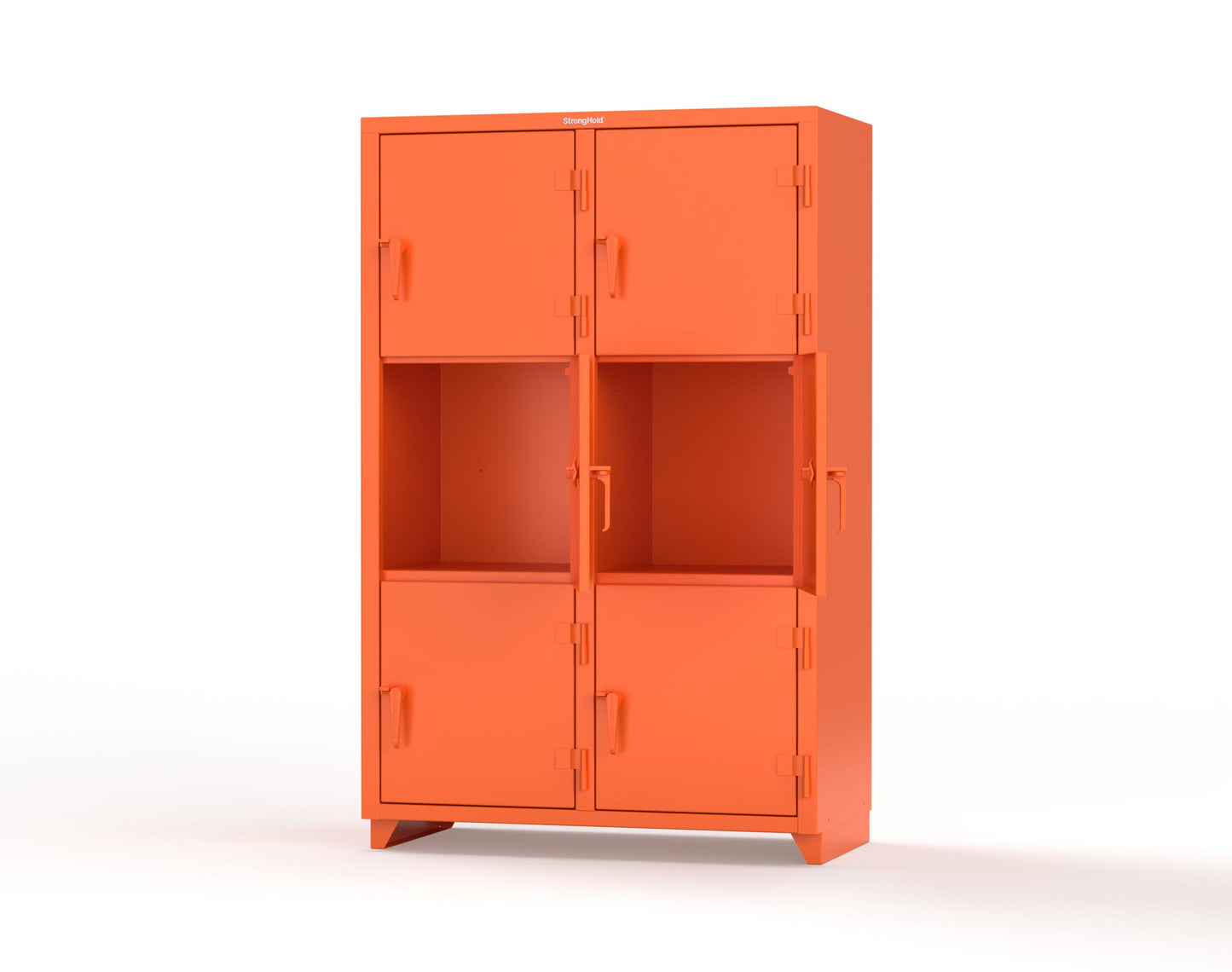 Extra Heavy Duty 14 GA Triple-Tier Locker, 6 Compartments - 48 in. W x 24 in. D x 75 in. H - 46-6D-24-3T-L-2009