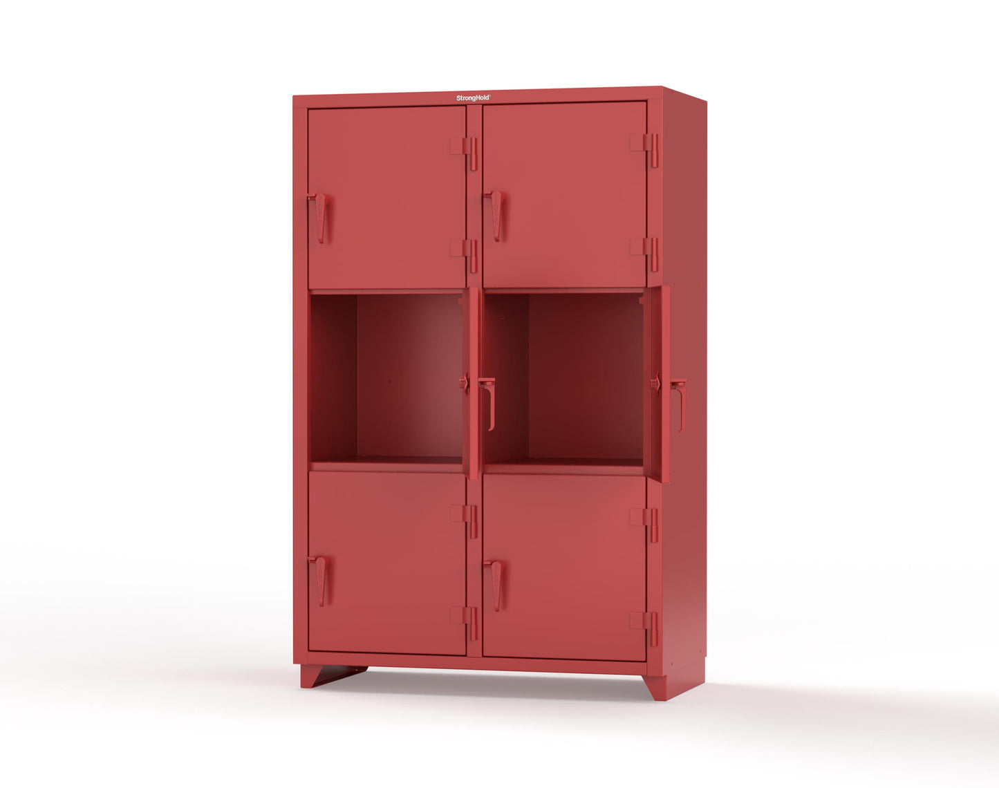 Extra Heavy Duty 14 GA Triple-Tier Locker, 6 Compartments - 48 in. W x 24 in. D x 75 in. H - 46-6D-24-3T-L-3001