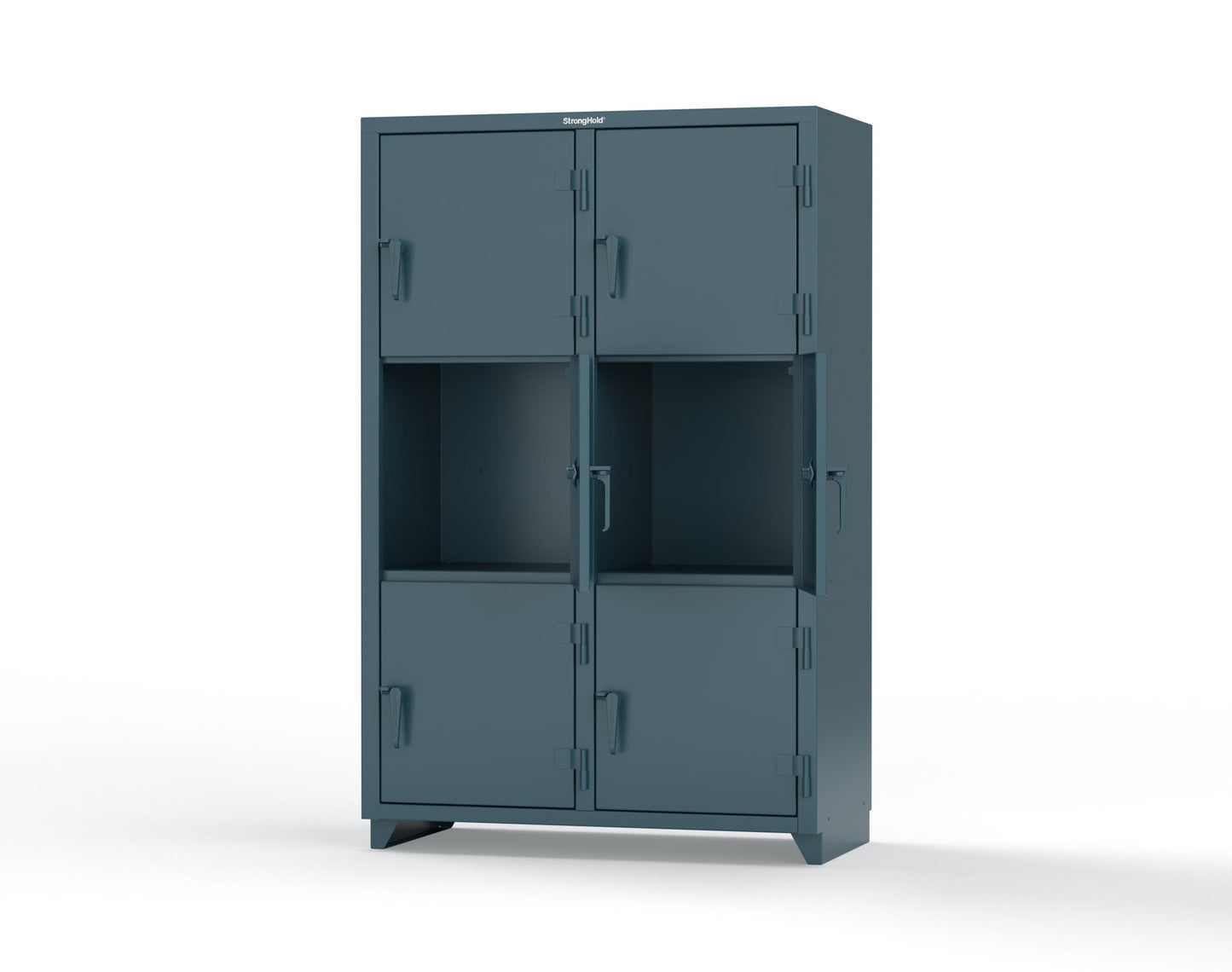 Extra Heavy Duty 14 GA Triple-Tier Locker, 6 Compartments - 48 in. W x 24 in. D x 75 in. H - 46-6D-24-3T-L-5001