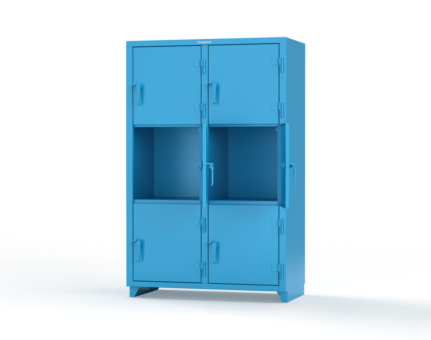 Extra Heavy Duty 14 GA Triple-Tier Locker, 6 Compartments - 48 in. W x 24 in. D x 75 in. H - 46-6D-24-3T-L-5012