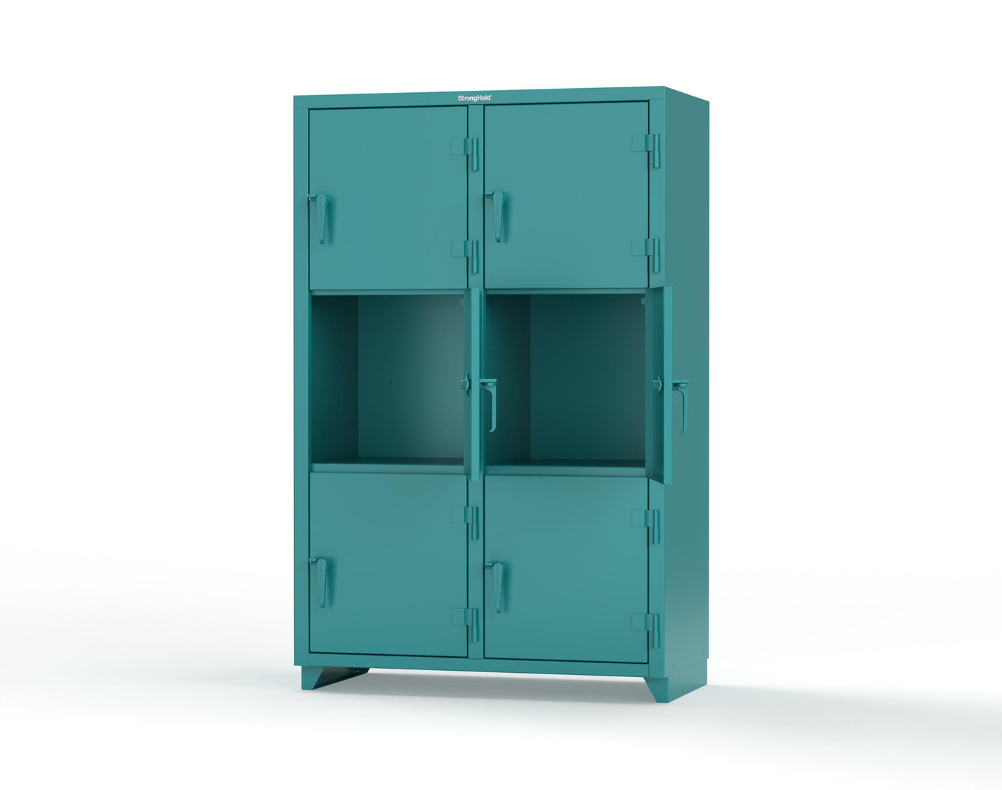 Extra Heavy Duty 14 GA Triple-Tier Locker, 6 Compartments - 48 in. W x 24 in. D x 75 in. H - 46-6D-24-3T-L-5021
