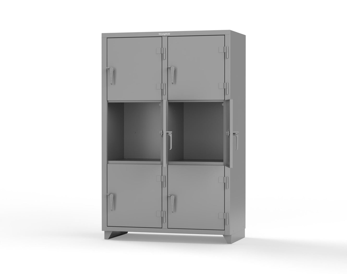 Extra Heavy Duty 14 GA Triple-Tier Locker, 6 Compartments - 48 in. W x 24 in. D x 75 in. H - 46-6D-24-3T-L-7037