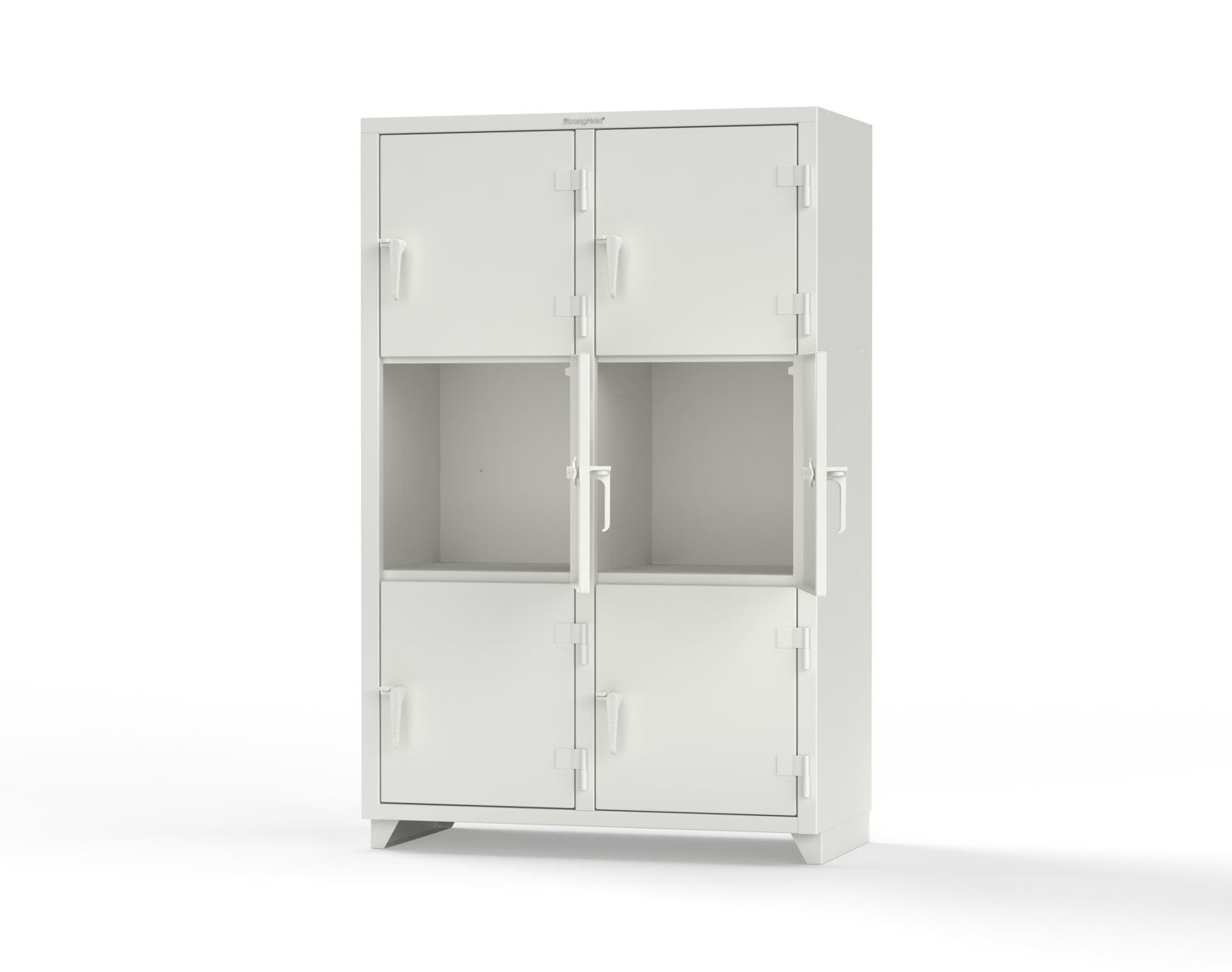 Extra Heavy Duty 14 GA Triple-Tier Locker, 6 Compartments - 48 in. W x 24 in. D x 75 in. H - 46-6D-24-3T-L-9003