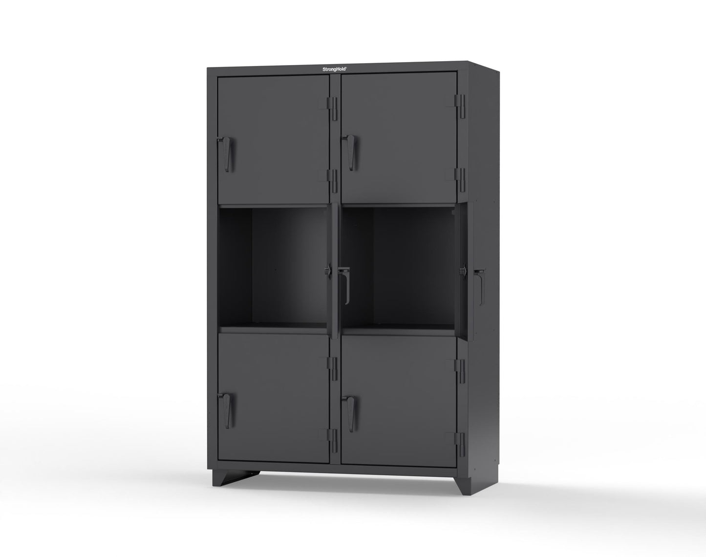 Extra Heavy Duty 14 GA Triple-Tier Locker, 6 Compartments - 48 in. W x 24 in. D x 75 in. H - 46-6D-24-3T-L-9005