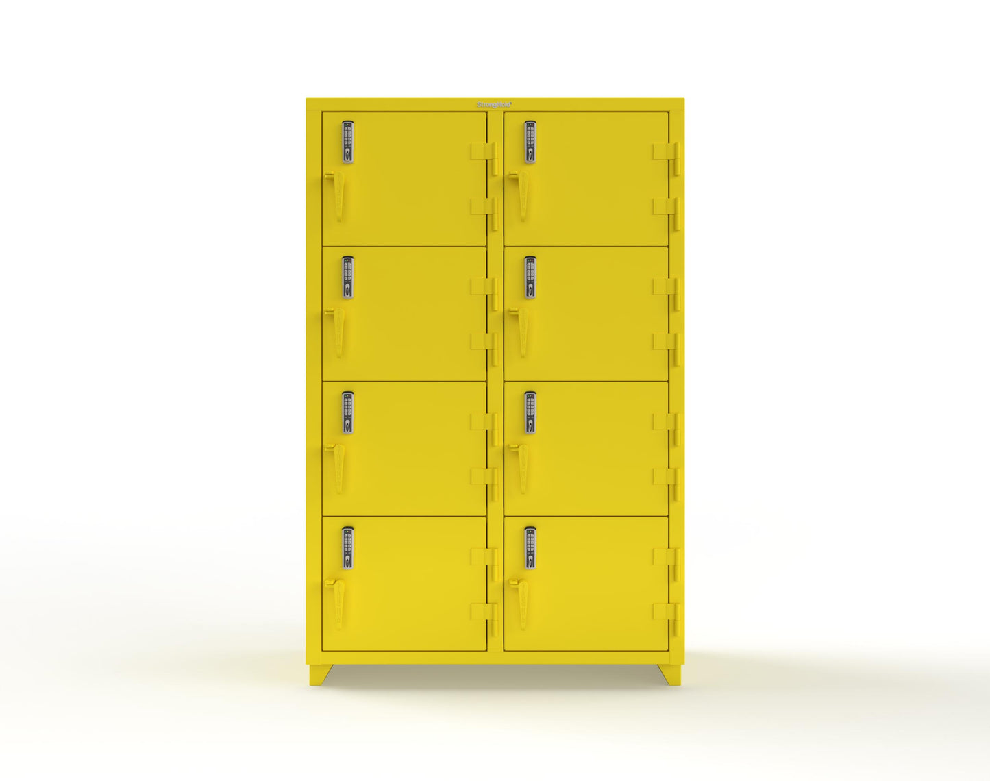 Extra Heavy Duty 14 GA 4-Tier Locker with Keyless Entry Lock, 8 Compartments - 48 in. W x 24 in. D x 75 in. H - 46-8D-24-4T-EK-L-1021