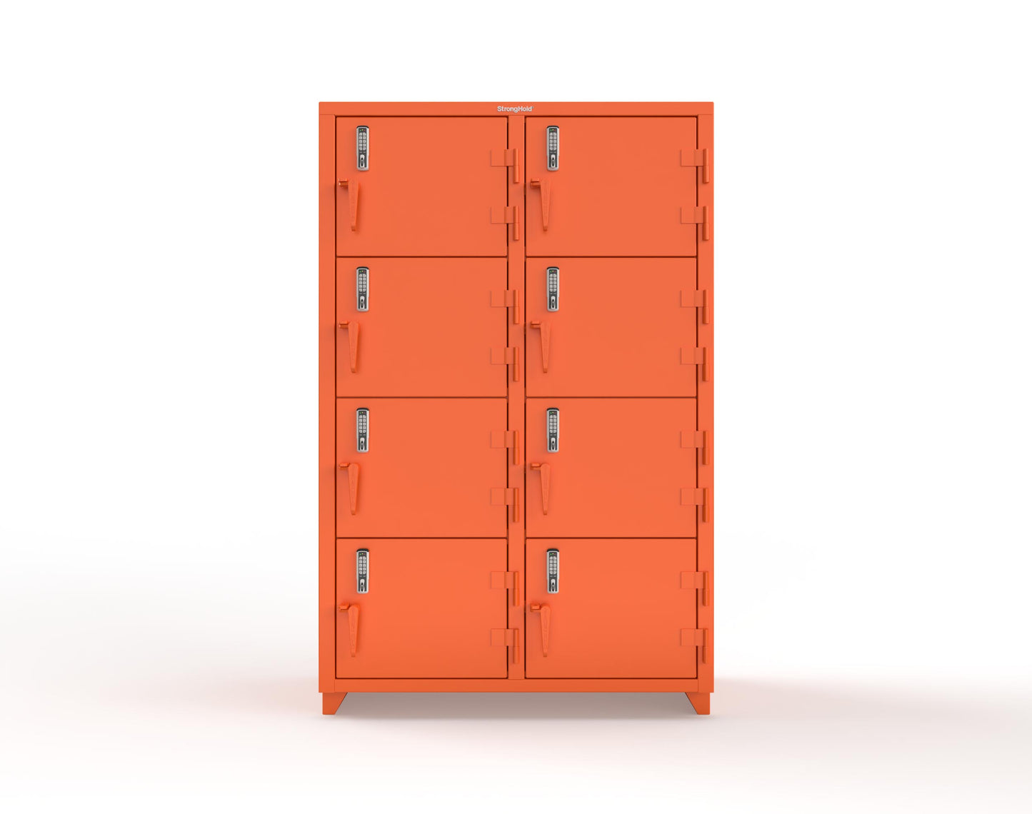 Extra Heavy Duty 14 GA 4-Tier Locker with Keyless Entry Lock, 8 Compartments - 48 in. W x 24 in. D x 75 in. H - 46-8D-24-4T-EK-L-2009
