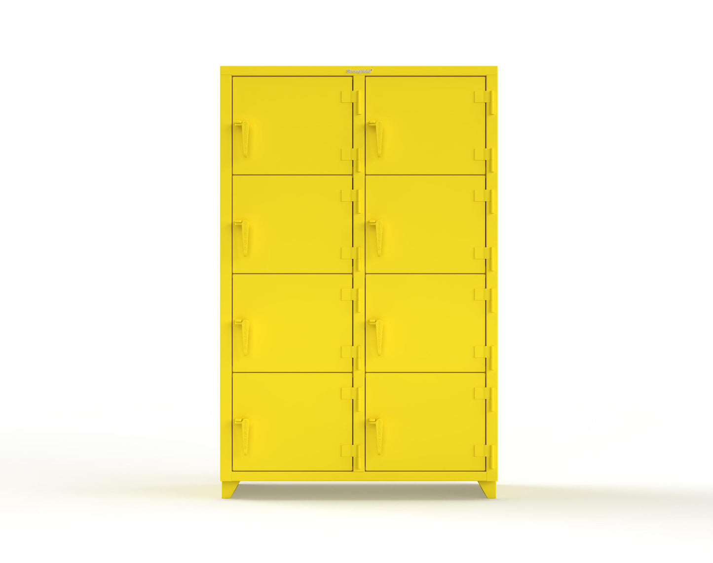 Extra Heavy Duty 14 GA 4-Tier Locker, 8 Compartments - 48 in. W x 24 in. D x 75 in. H - 46-8D-24-4T-L-1021