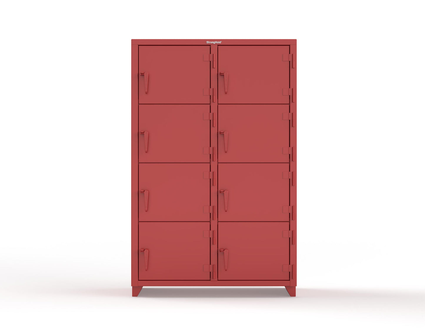 Extra Heavy Duty 14 GA 4-Tier Locker, 8 Compartments - 48 in. W x 24 in. D x 75 in. H - 46-8D-24-4T-L-3001