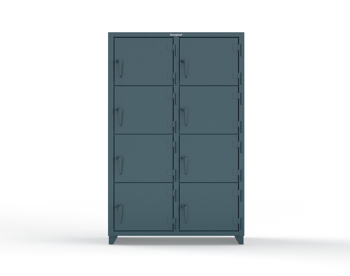 Extra Heavy Duty 14 GA 4-Tier Locker, 8 Compartments - 48 in. W x 24 in. D x 75 in. H - 46-8D-24-4T-L-5001