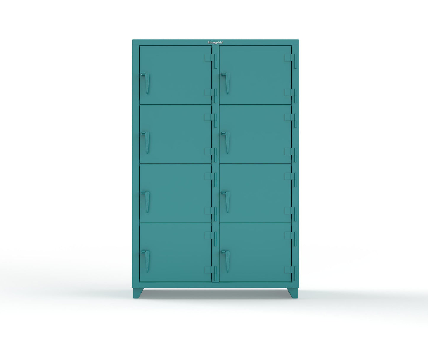 Extra Heavy Duty 14 GA 4-Tier Locker, 8 Compartments - 48 in. W x 24 in. D x 75 in. H - 46-8D-24-4T-L-5021