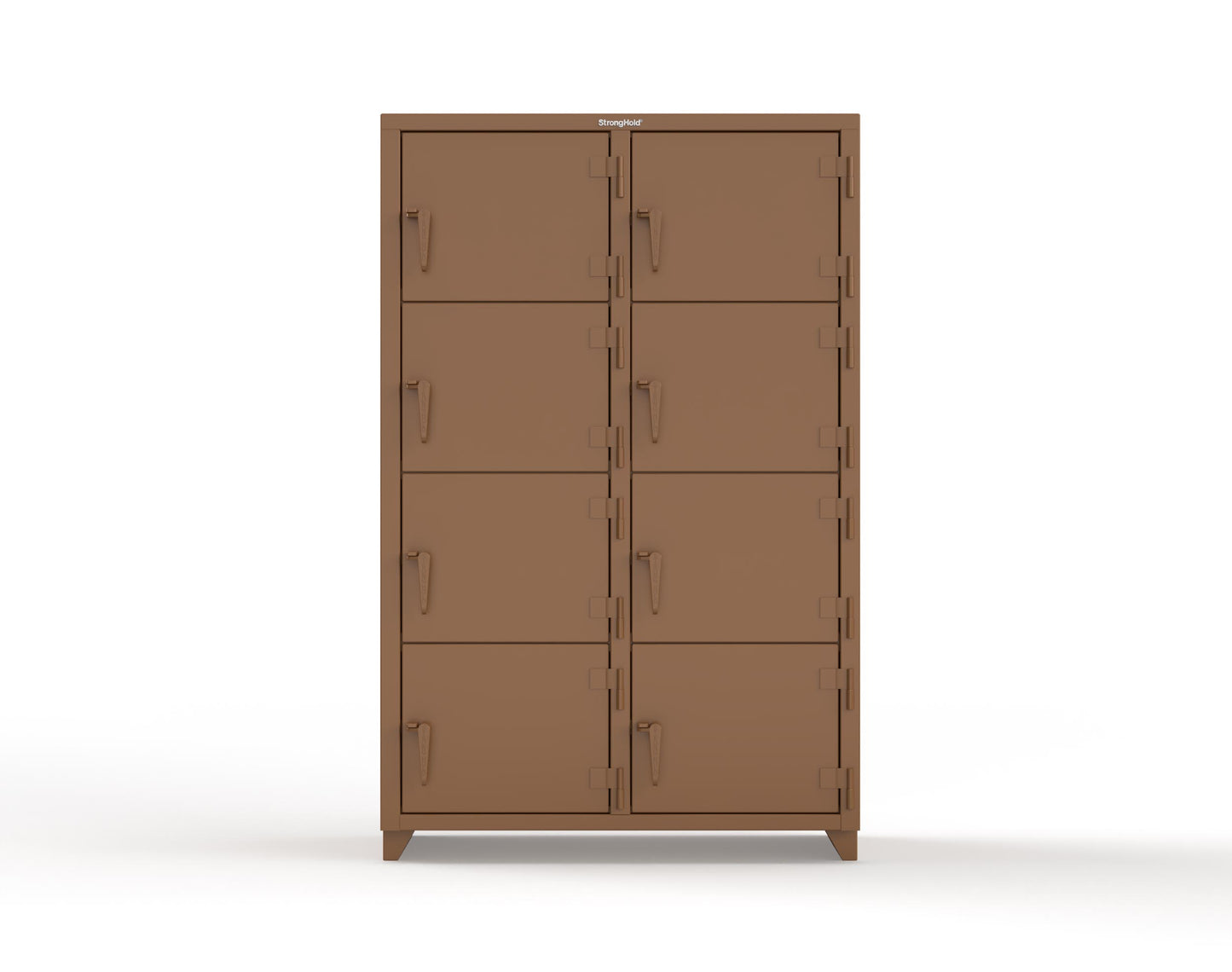 Extra Heavy Duty 14 GA 4-Tier Locker, 8 Compartments - 48 in. W x 24 in. D x 75 in. H - 46-8D-24-4T-L-8008