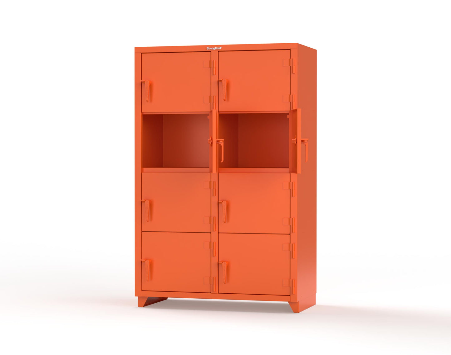 Extra Heavy Duty 14 GA 4-Tier Locker, 8 Compartments - 48 in. W x 24 in. D x 75 in. H - 46-8D-24-4T-L-2009