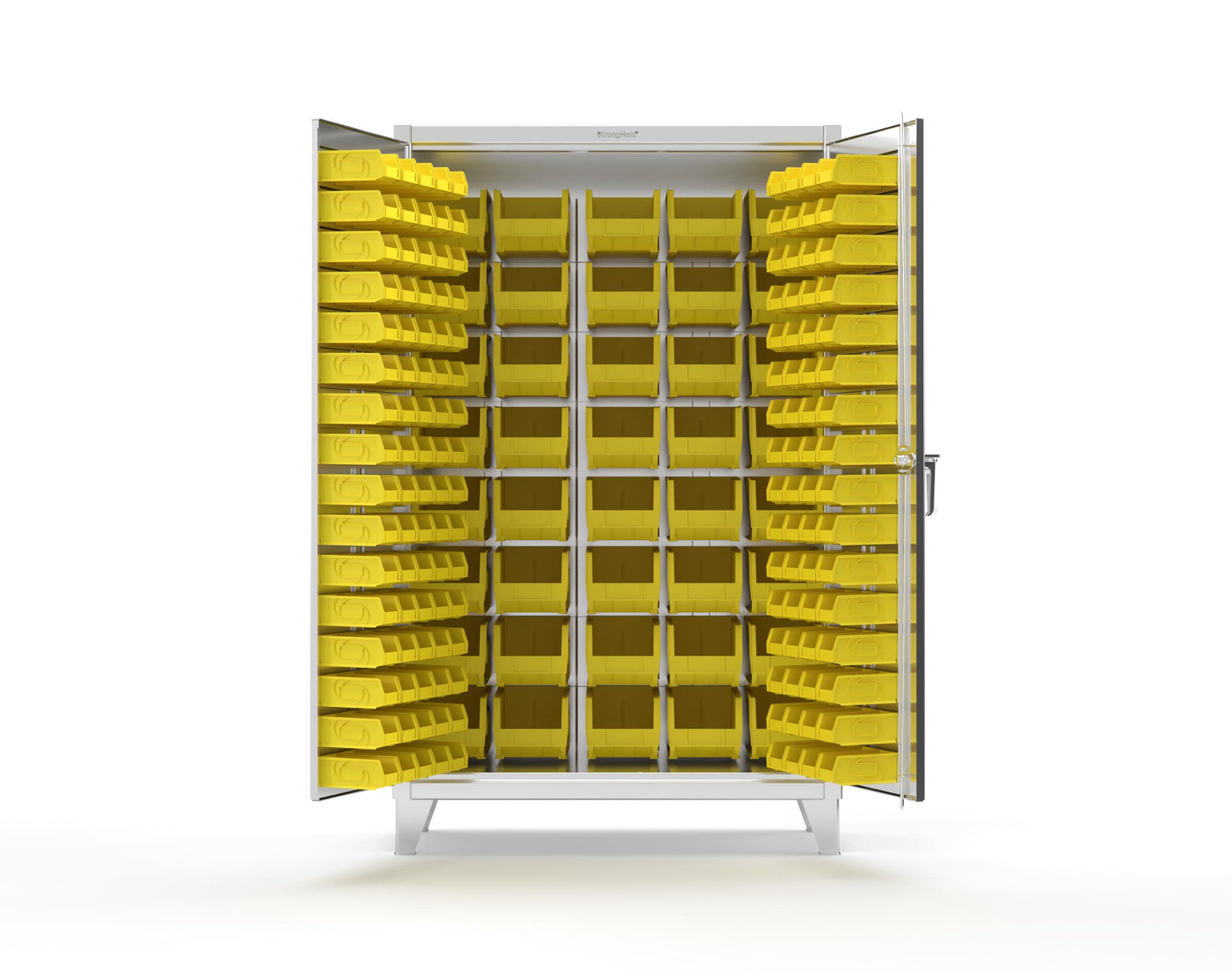 Extreme Duty 12 GA Stainless Steel All Bin Cabinet - 48 In. W x 24 In. D x 78 In. H - 46-BB-240-SS
