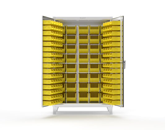Extreme Duty 12 GA Stainless Steel All Bin Cabinet - 48 In. W x 24 In. D x 78 In. H - 46-BB-240-SS