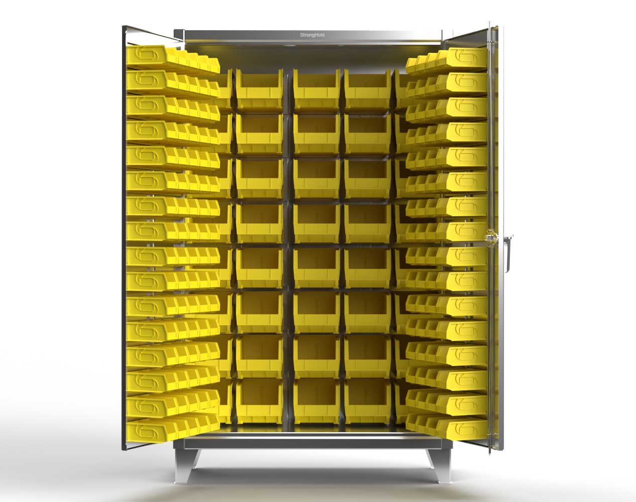 Extreme Duty 12 GA Stainless Steel All Bin Cabinet - 36 In. W x 24 In. D x 78 In. H