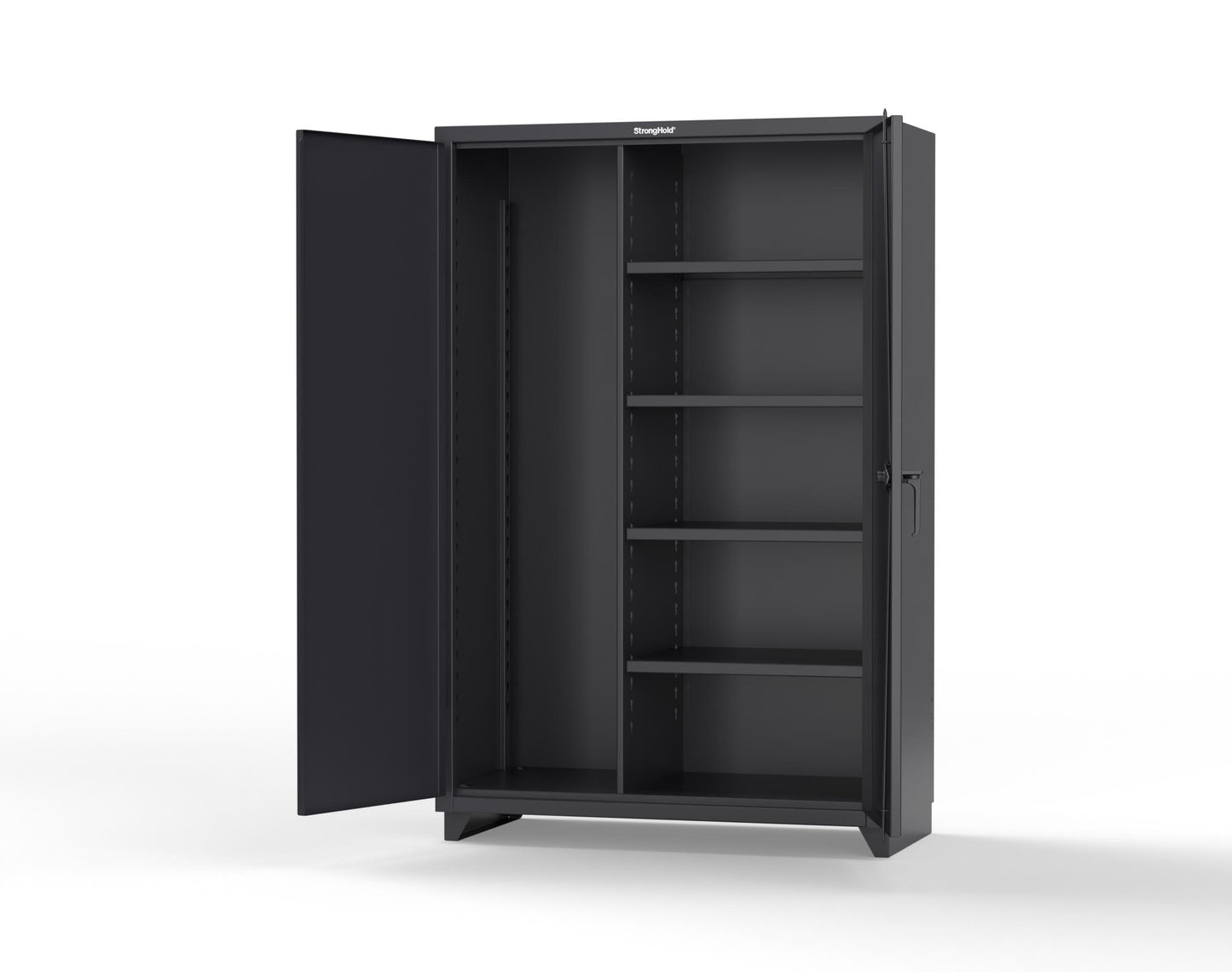 Extra Heavy Duty 14 GA Janitorial Cabinet with 4 Shelves - 48 In. W x 24 In. D x 75 In. H - 46-BC-244-L-9005