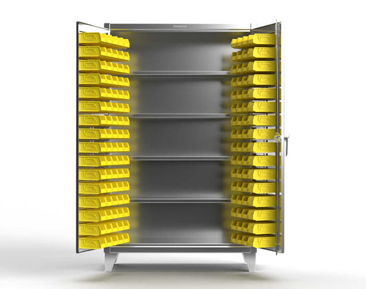 Extreme Duty 12 GA Stainless Steel Bin Cabinet with 4 Shelves - 36 In. W x 24 In. D x 78 In. H