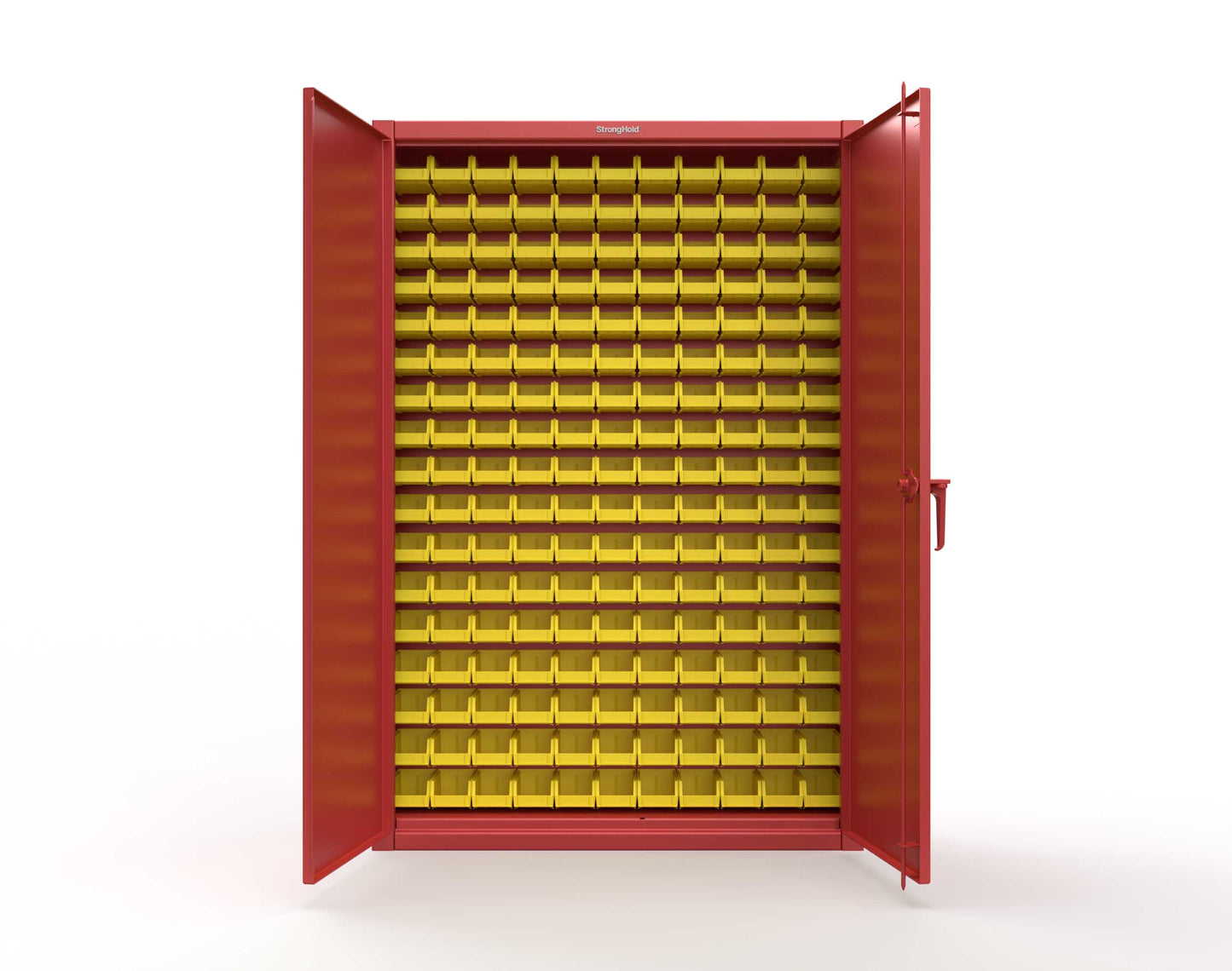 Extreme Duty 12 GA Industrial Slim-Line Cabinet with Bins - 48 In. W x 10 In. D x 72 In. H - 46-BSC-100-3001